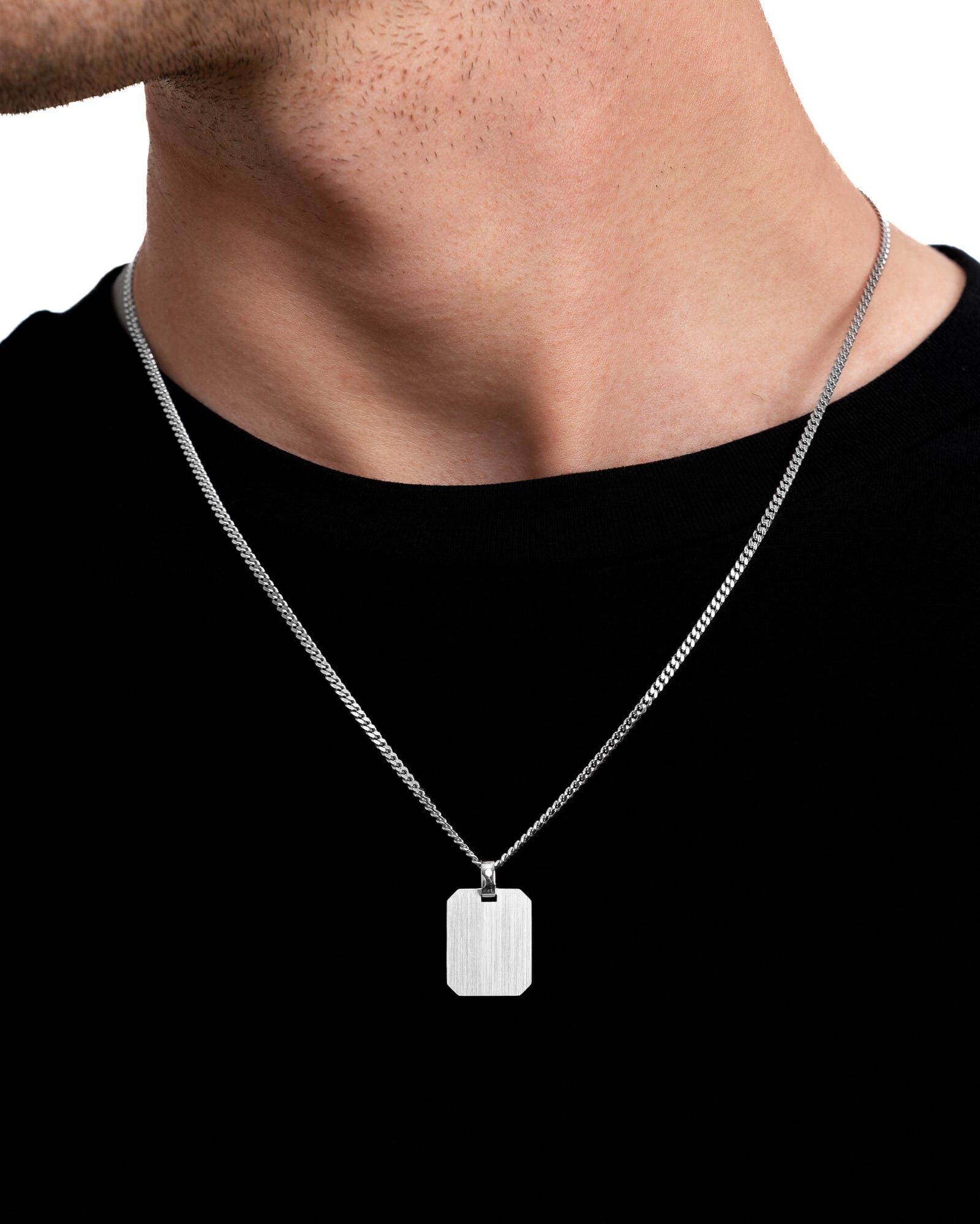 Engraving plates necklace pendant octagon