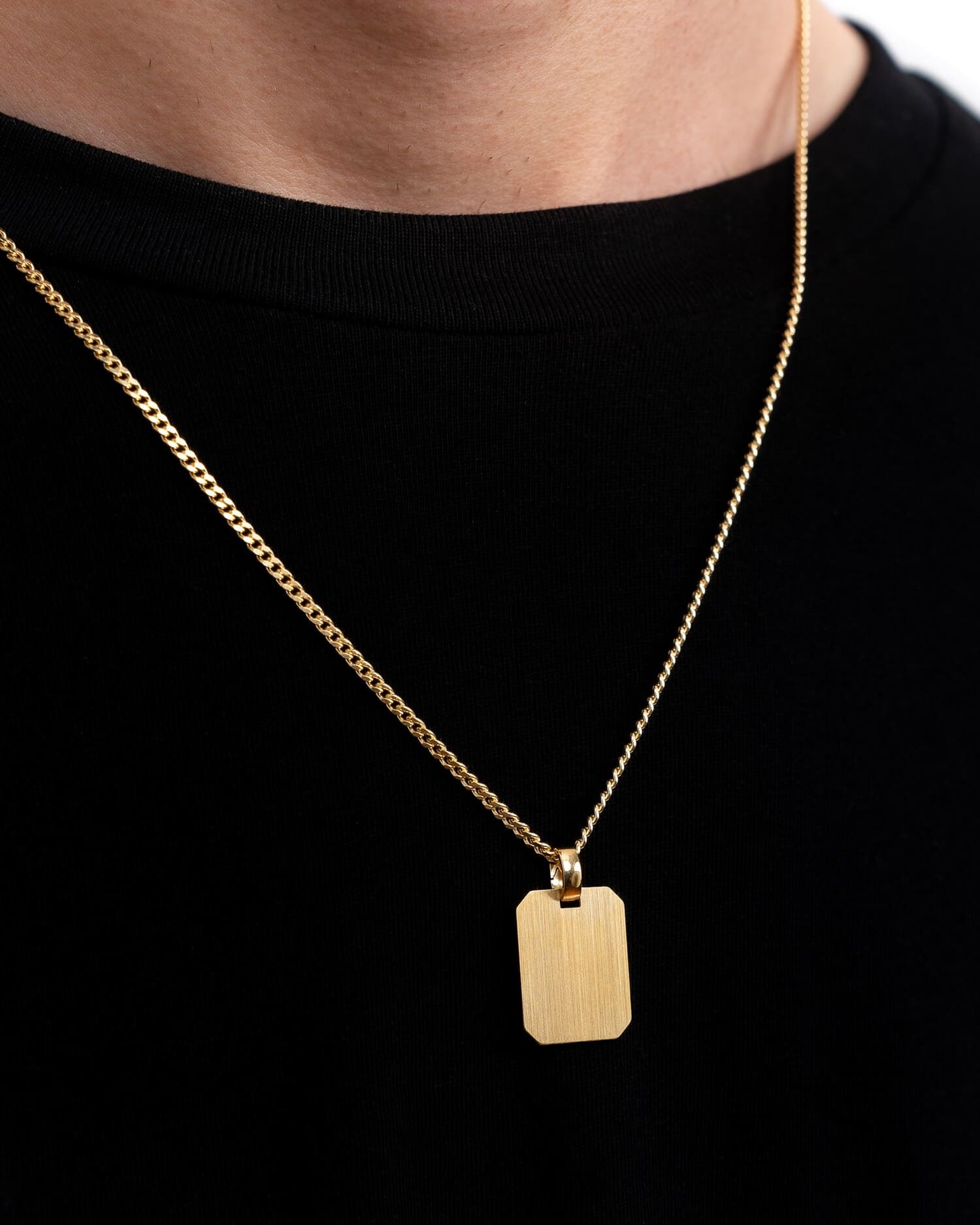 Paw print engraving plates necklace pendant octagon