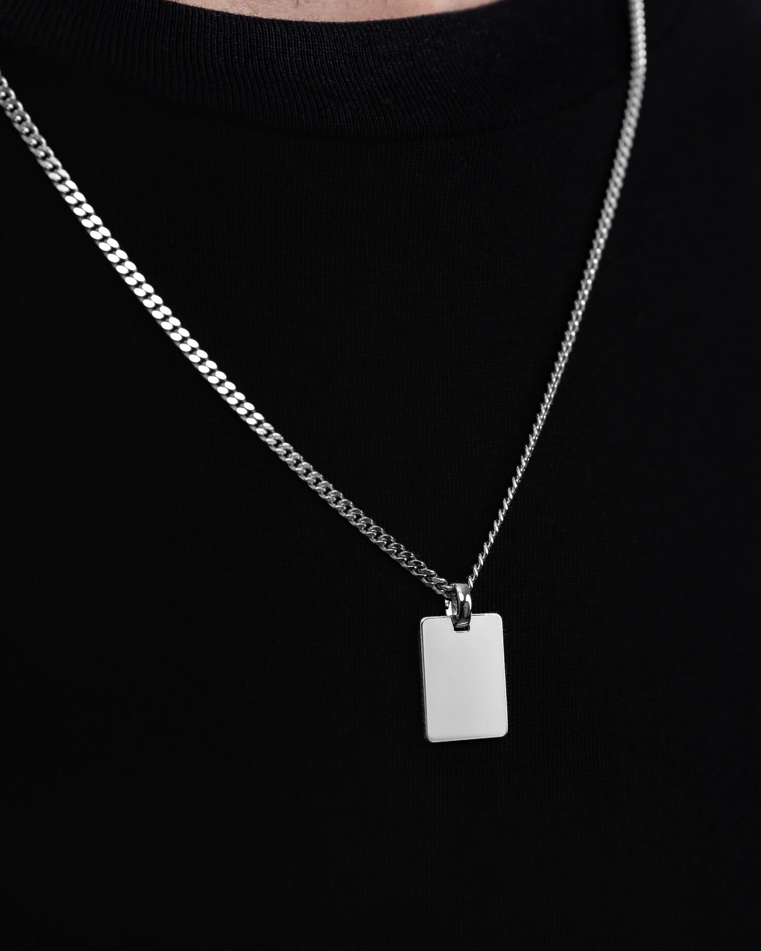 Zodiac sign engraving plate necklace pendant rectangle