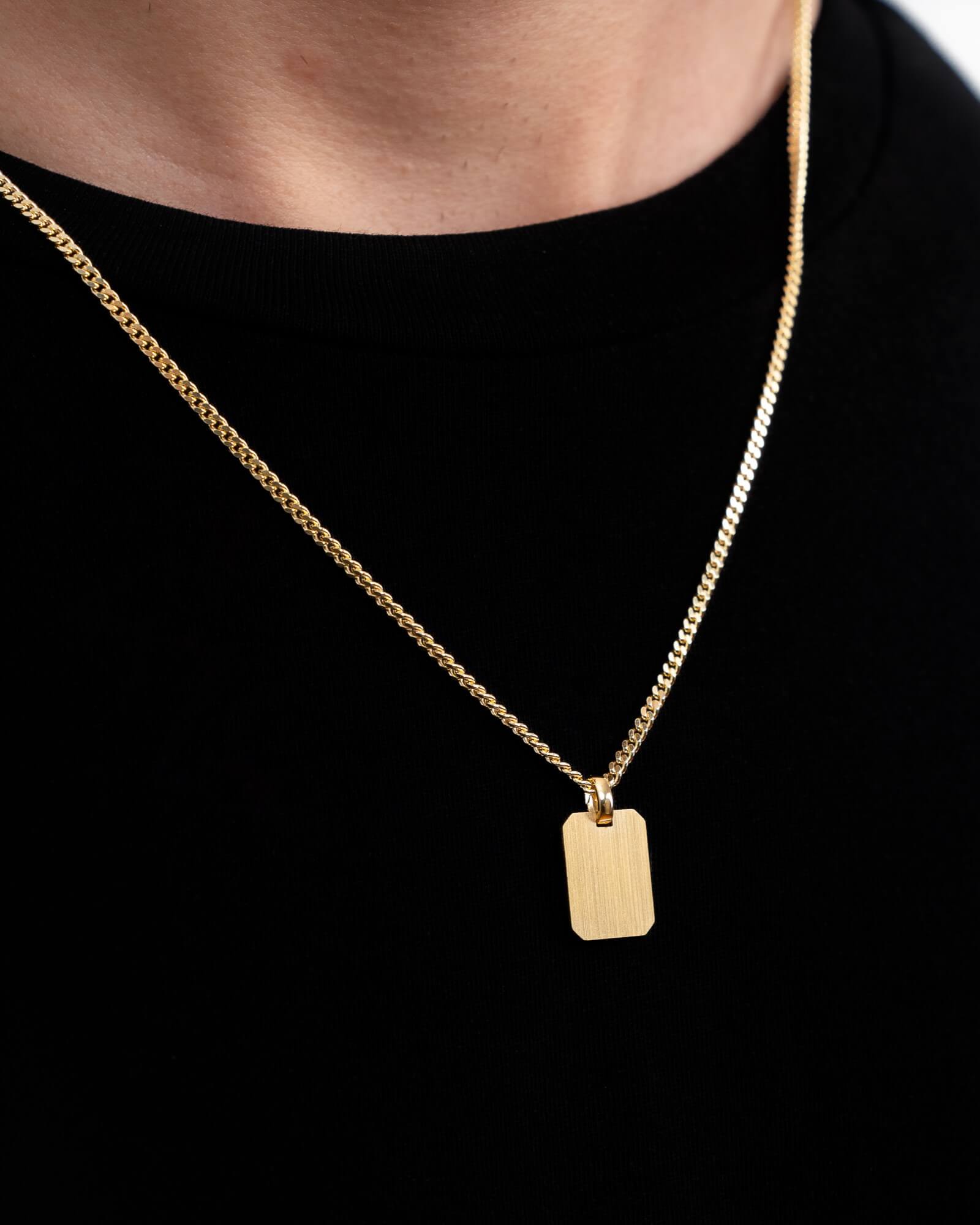 Engraving plates necklace pendant octagon