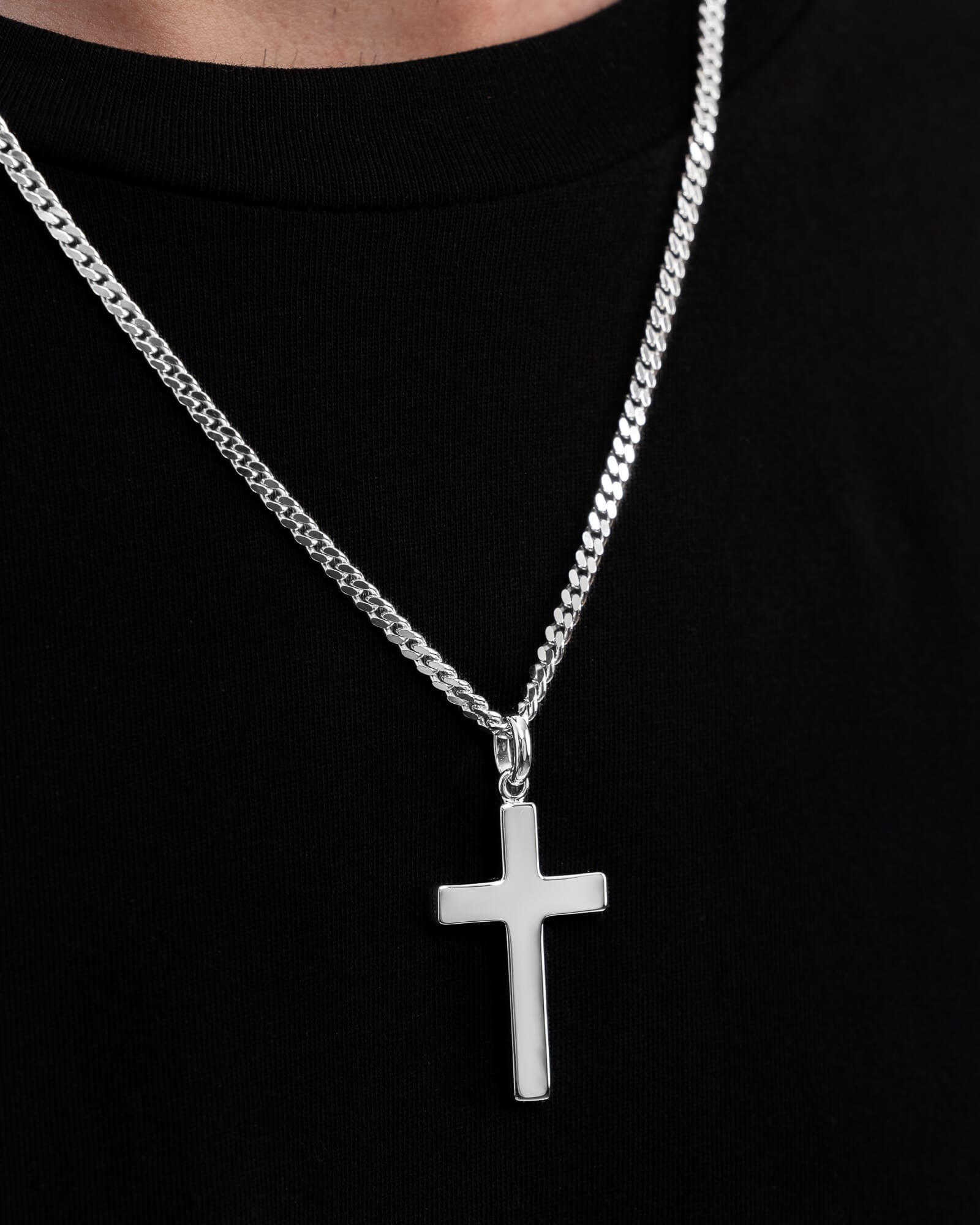 Cross necklace engraving plate pendant Polished