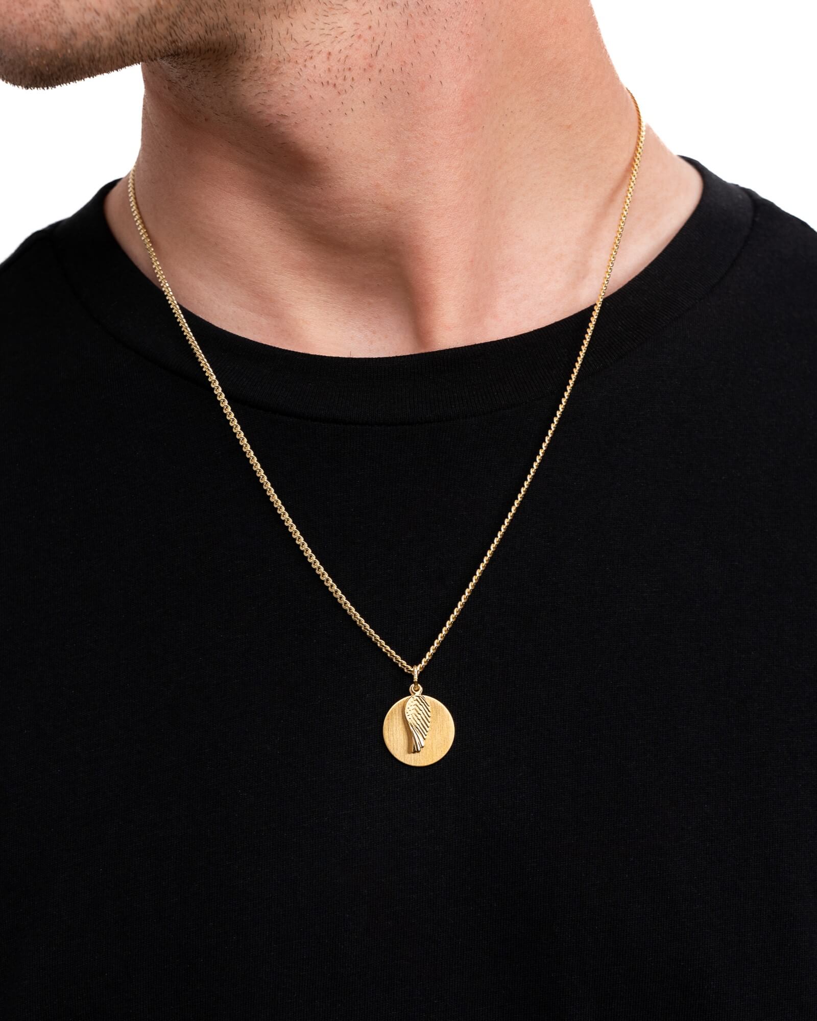 Engraving plates necklace pendant wings