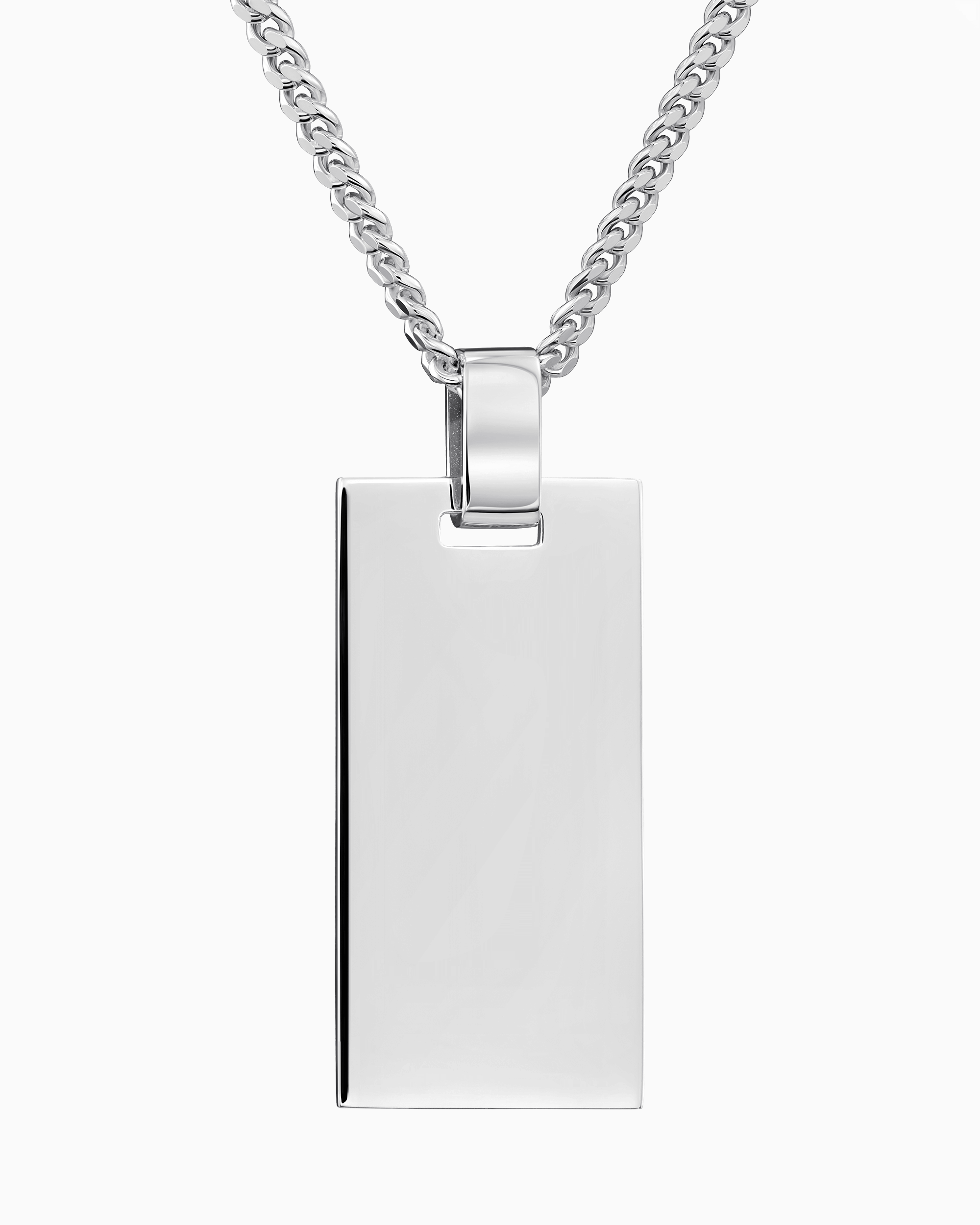 Engraving plates necklace pendant rectangle