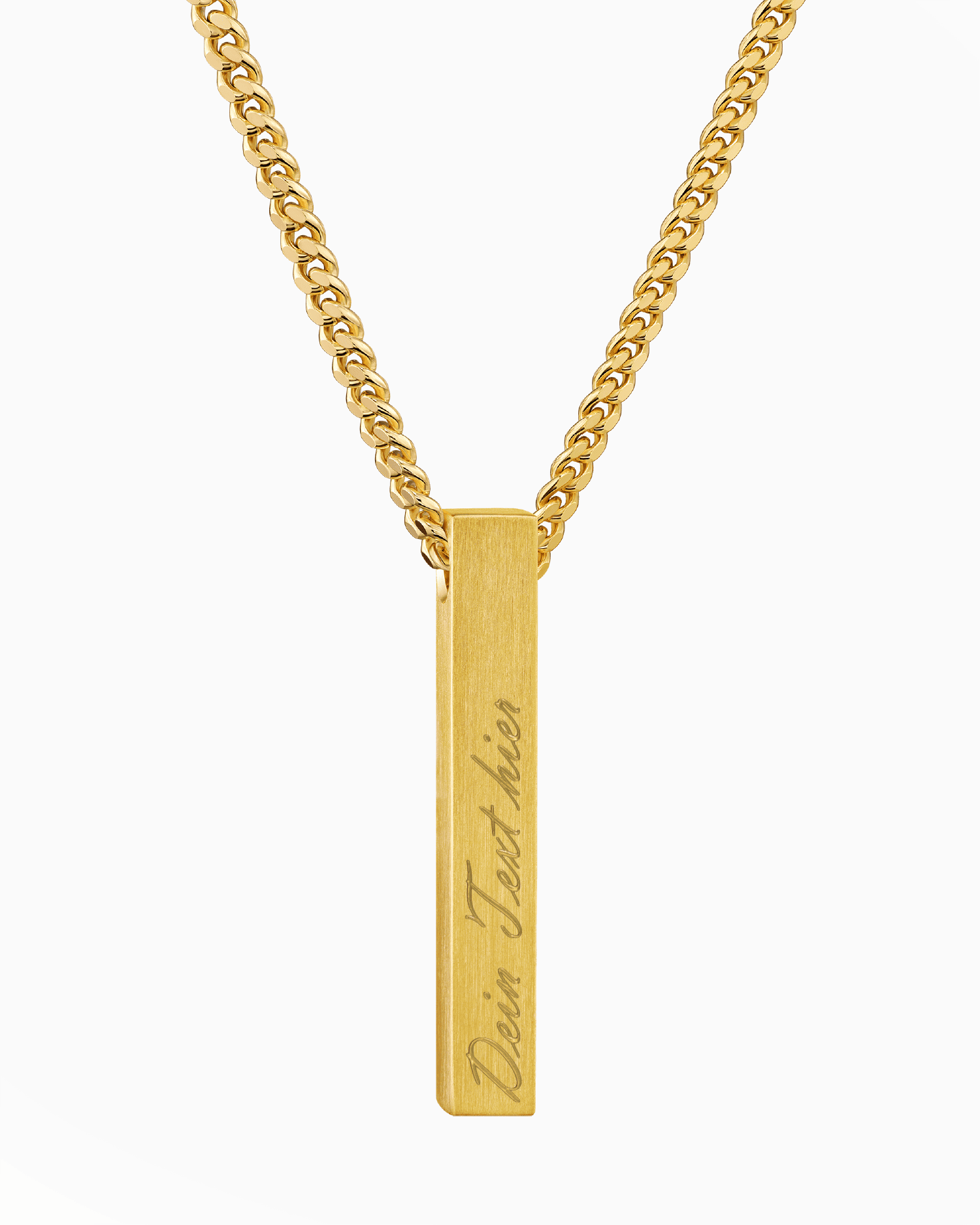 Bar necklace engraving plate pendant