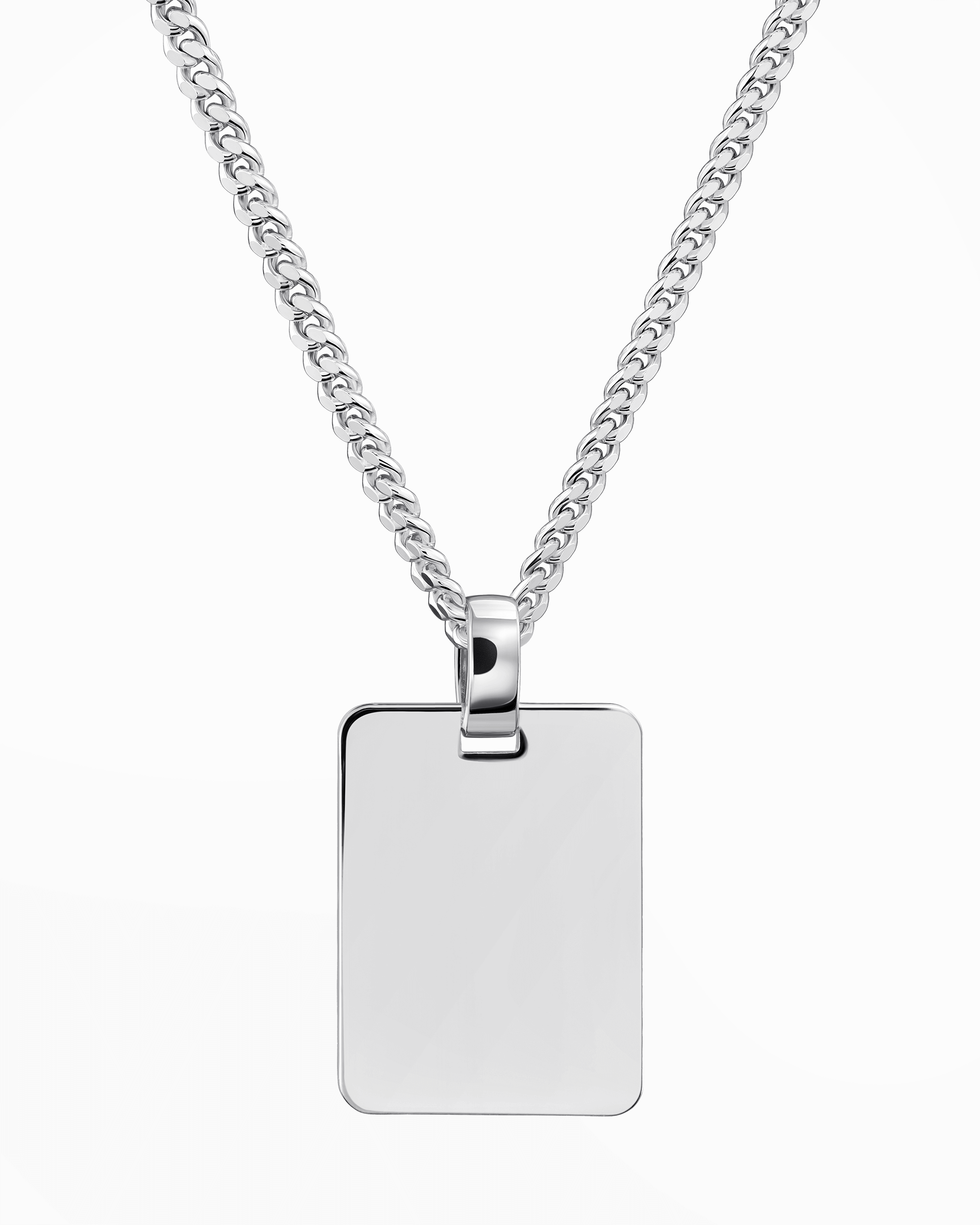 Engraving plates necklace pendant rectangle