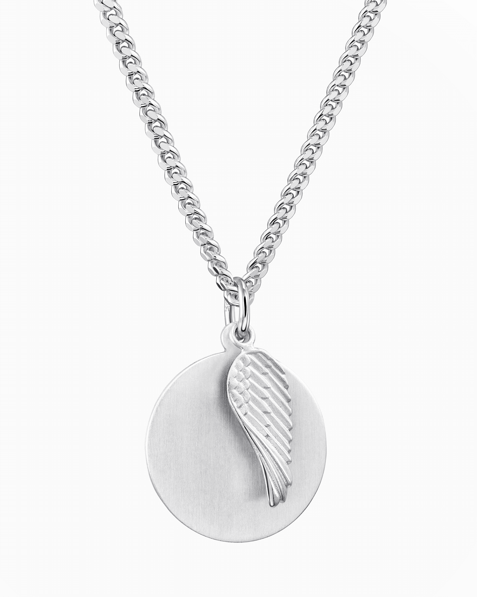 Engraving plates necklace pendant wings