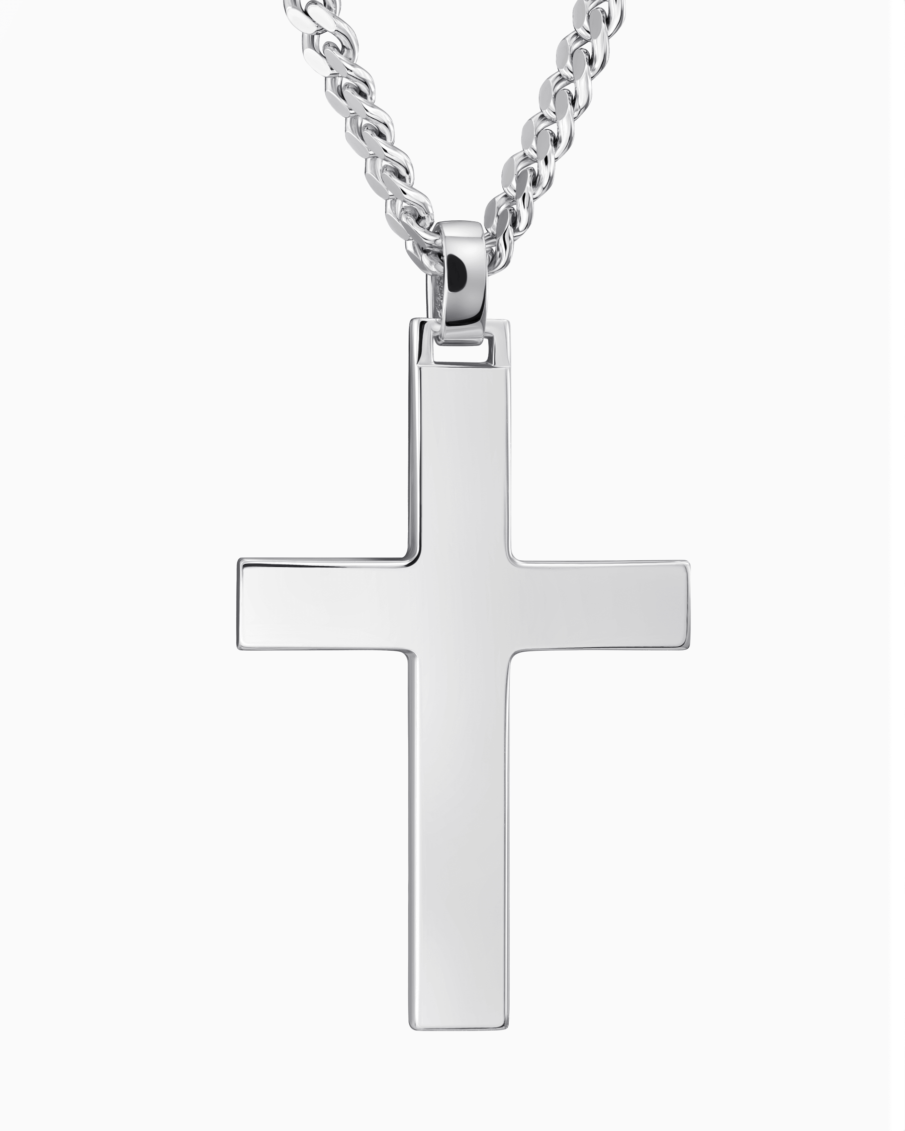Cross necklace engraving plate pendant Polished