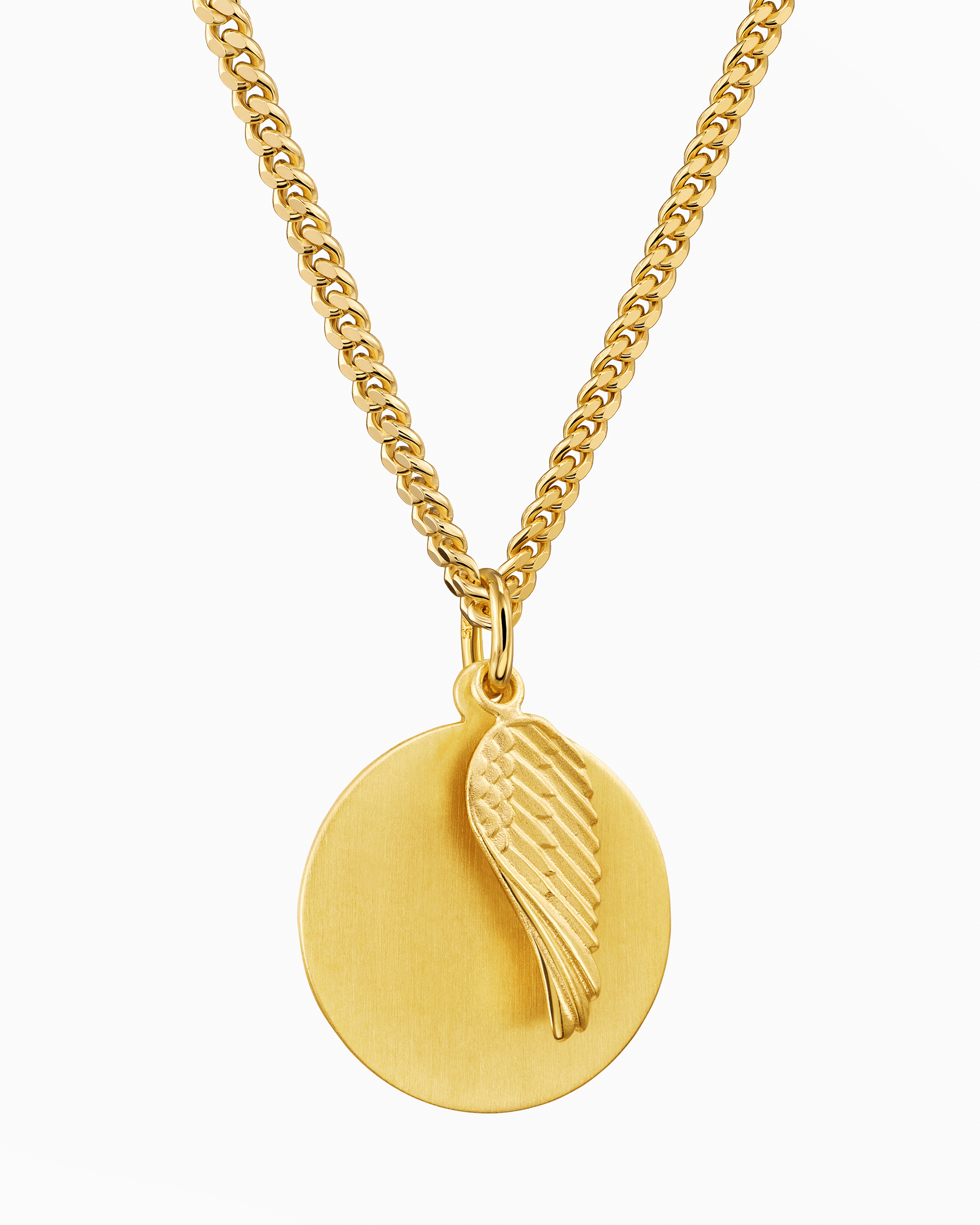 Engraving plates necklace pendant wings