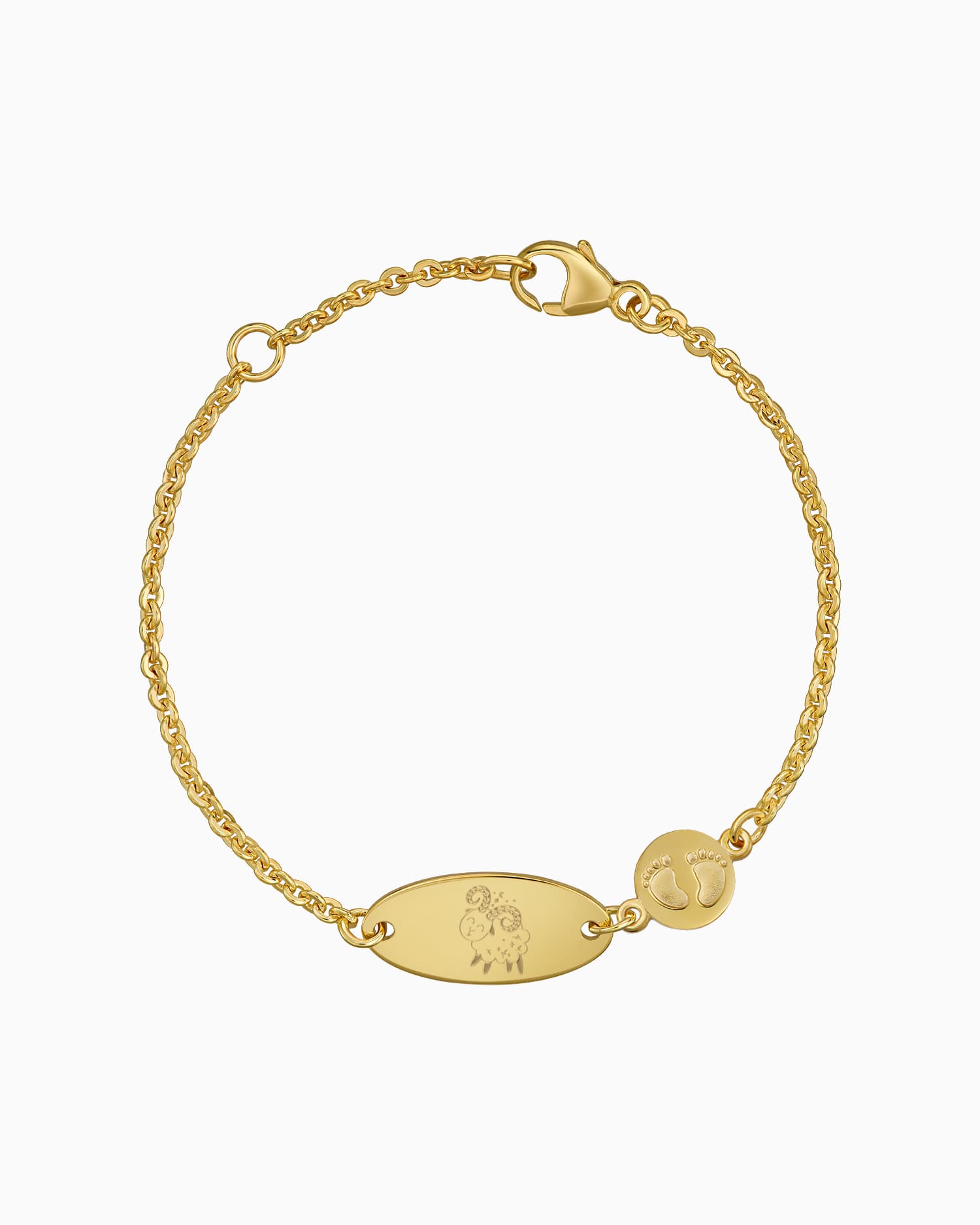 Zodiac sign engraving bracelet engraving plate baby feet