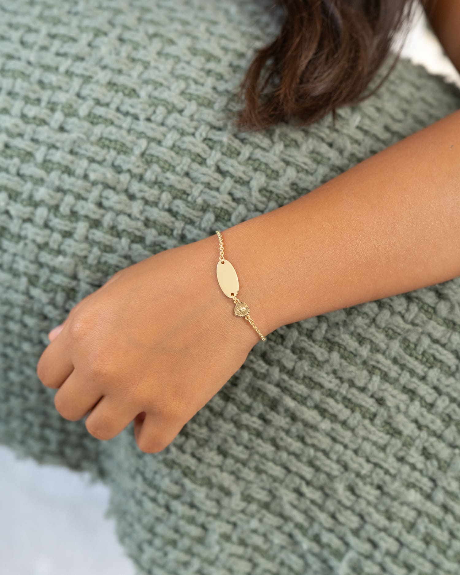 Handprint engraving bracelet Engraving plate Guardian angel