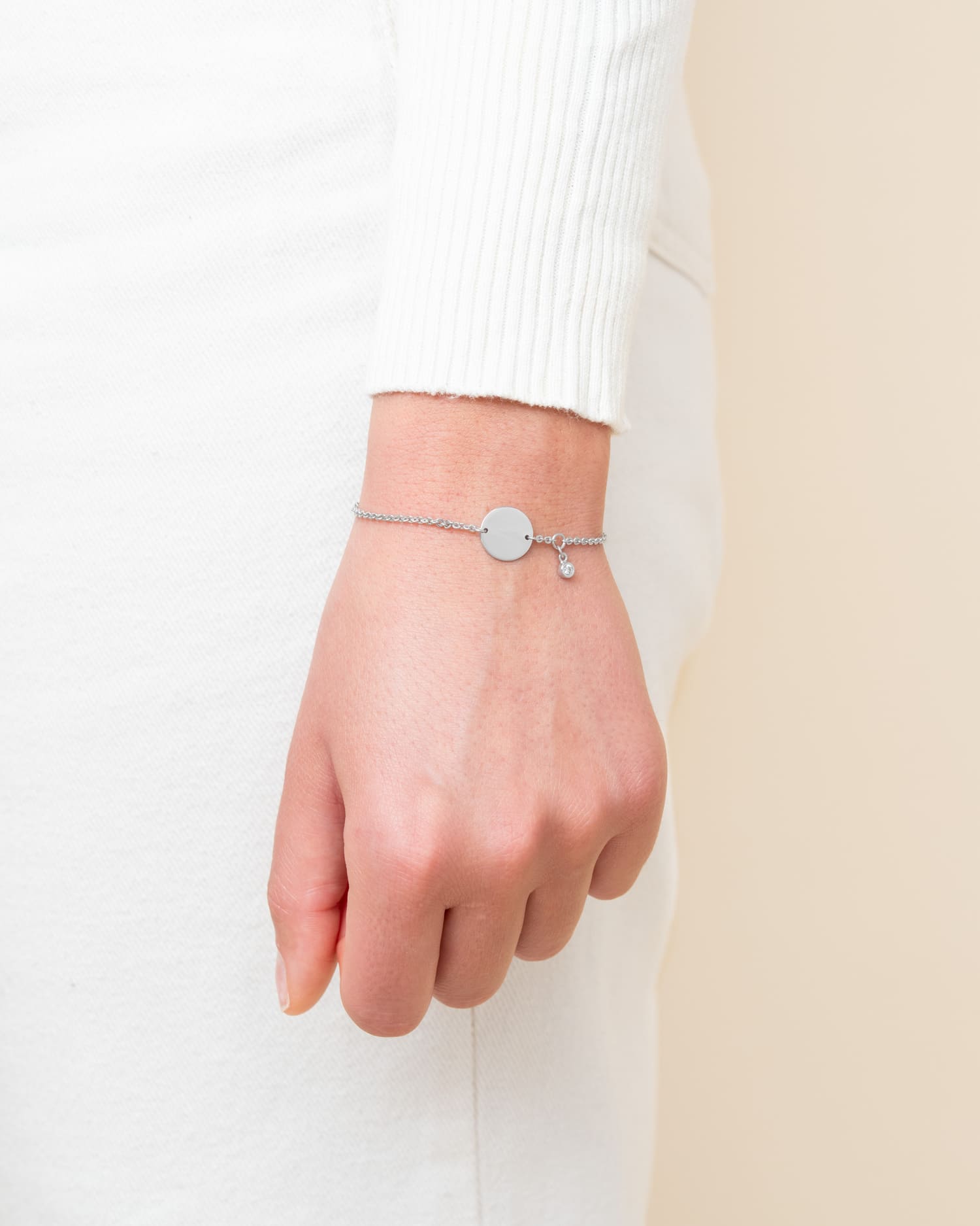 Zodiac sign engraving bracelet engraving plate round zirconia