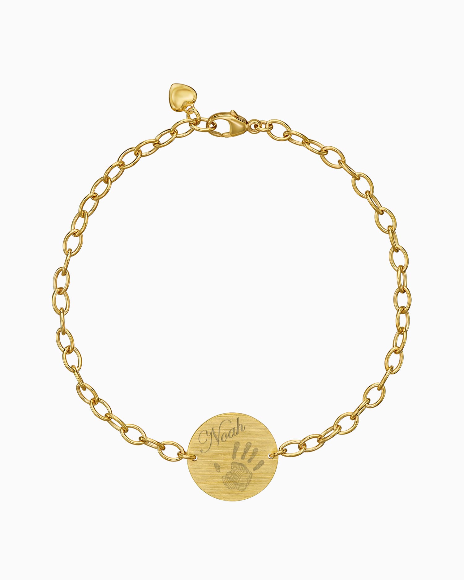 Handprint engraving bracelet engraving plate round