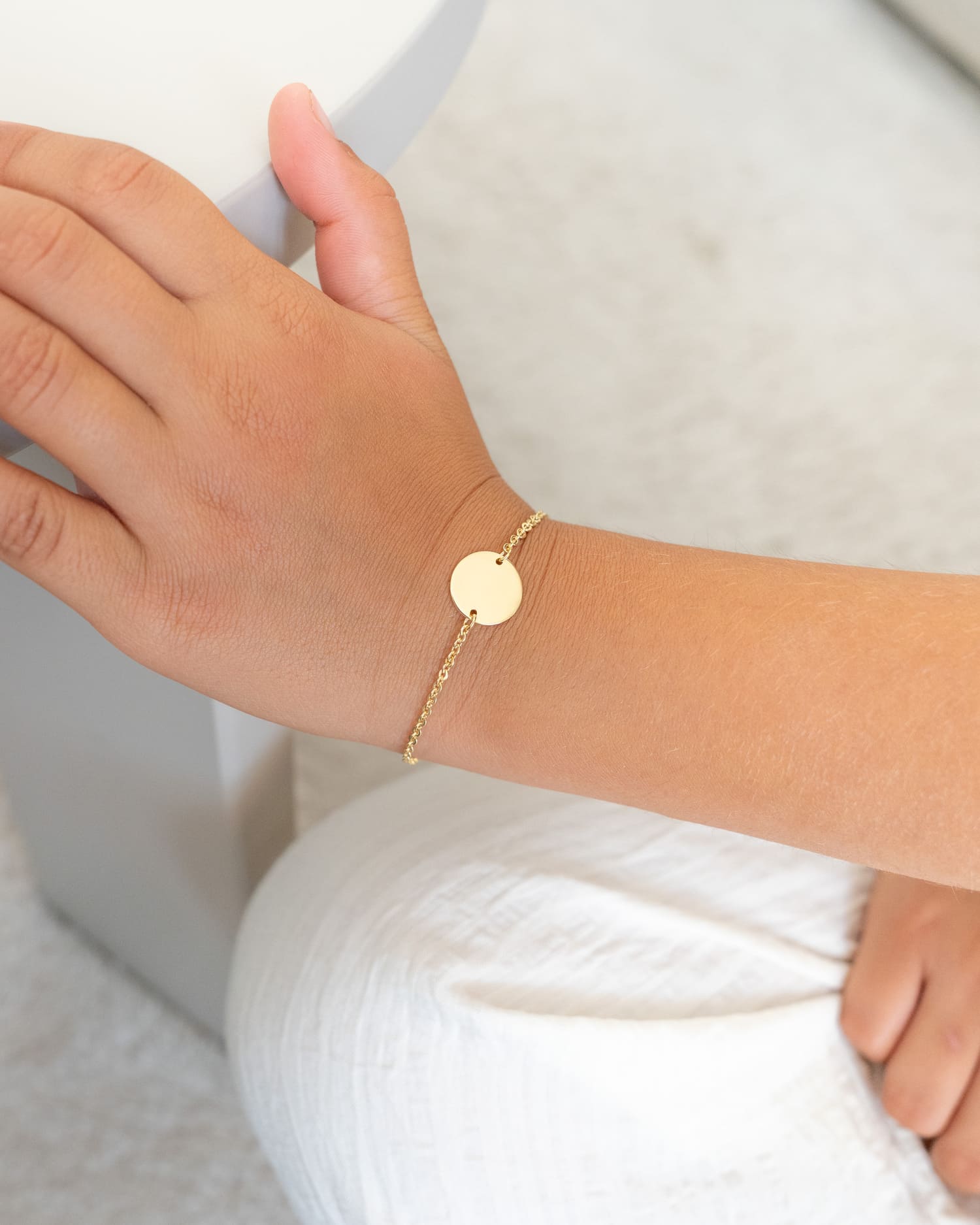 Handprint engraving bracelet engraving plate round