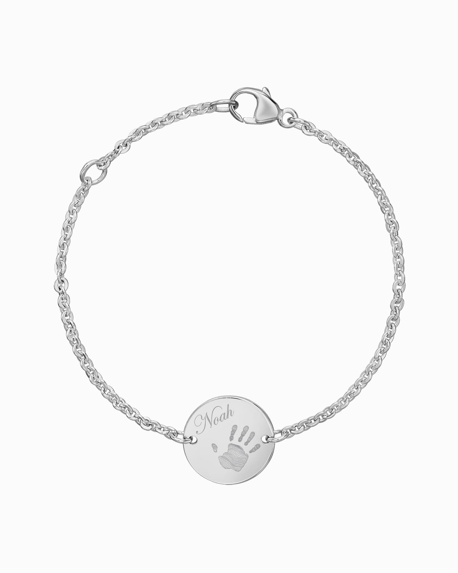 Handprint engraving bracelet engraving plate round