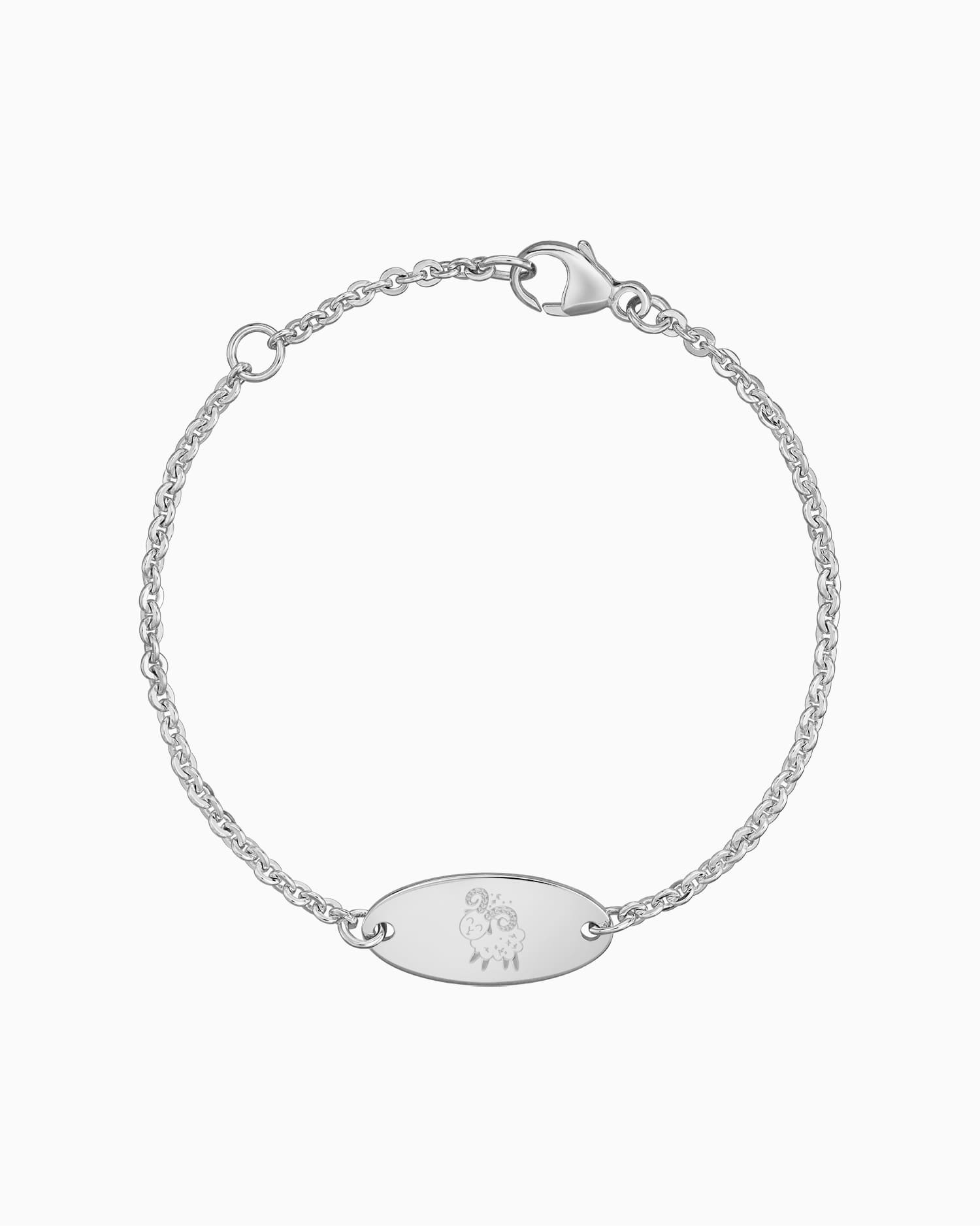 Zodiac sign engraving bracelet engraving plate oval zirconia