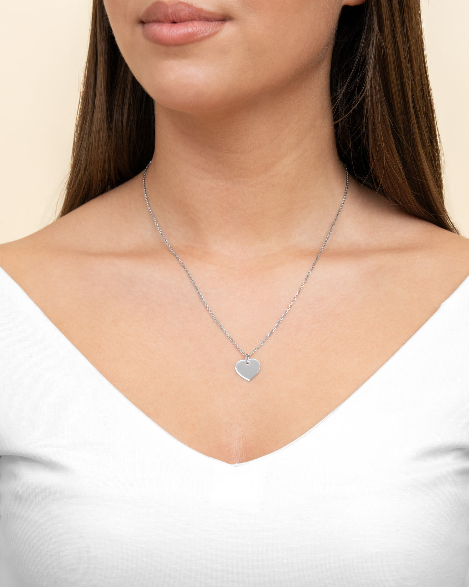 Fingerprint heart necklace engraving plate pendant 13mm