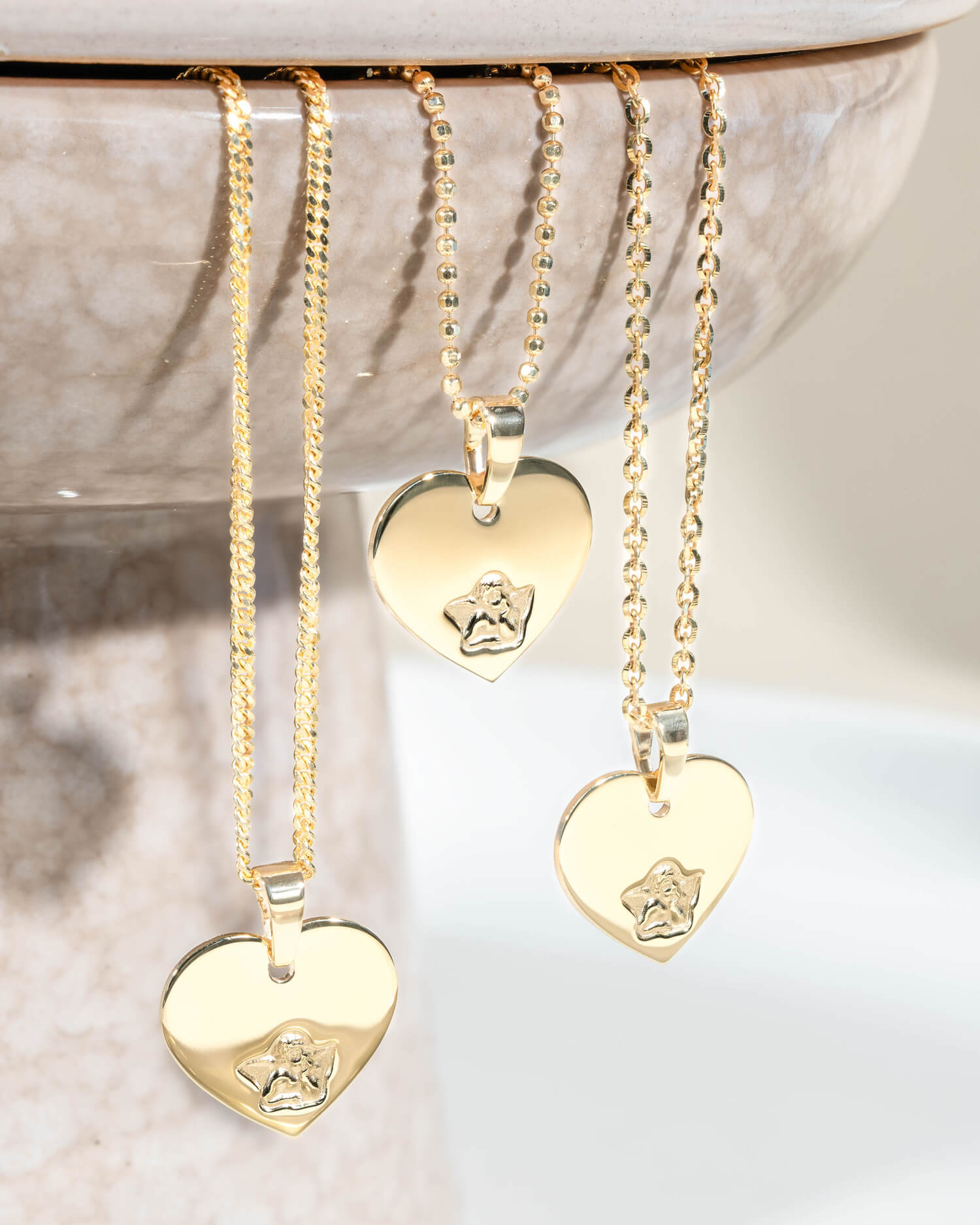 Engraving plates pendant necklace heart guardian angel