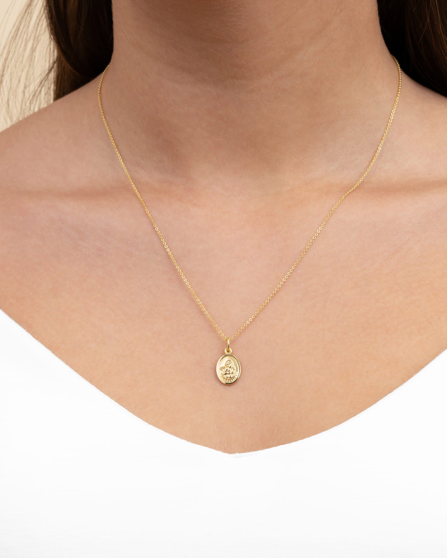 Engraving plates pendant necklace guardian angel