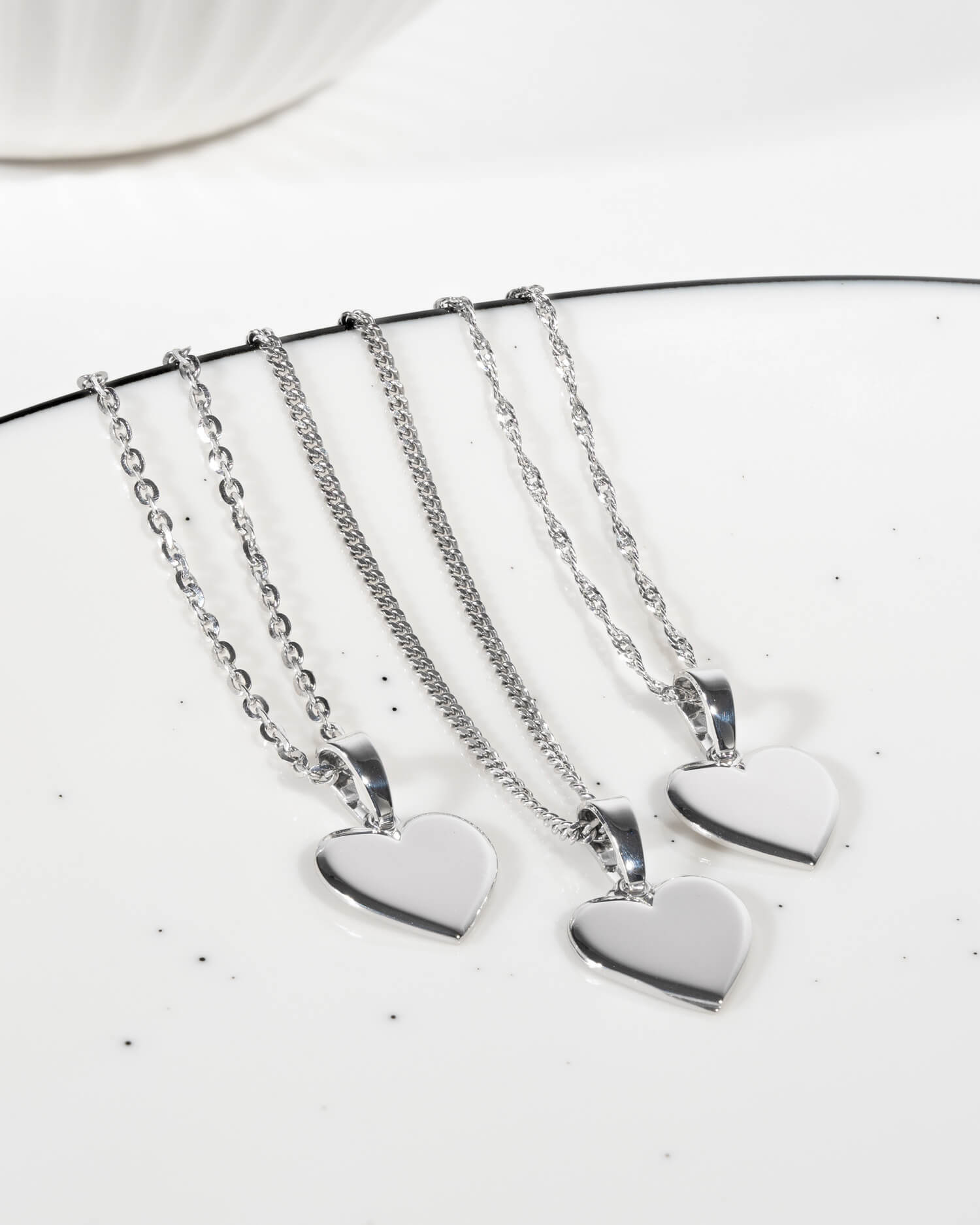 Heart necklace engraving plate pendant 10mm