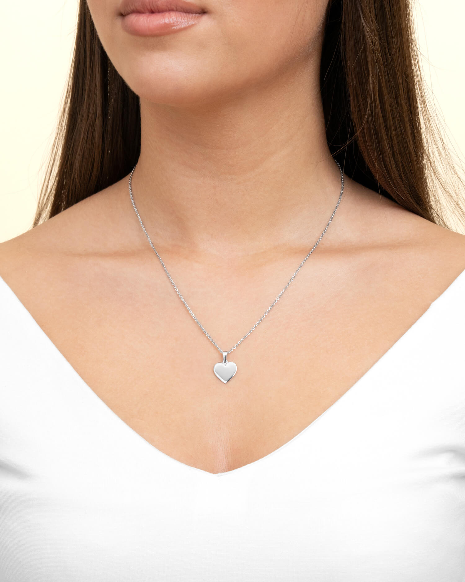 Footprint heart necklace engraving plate pendant 12mm