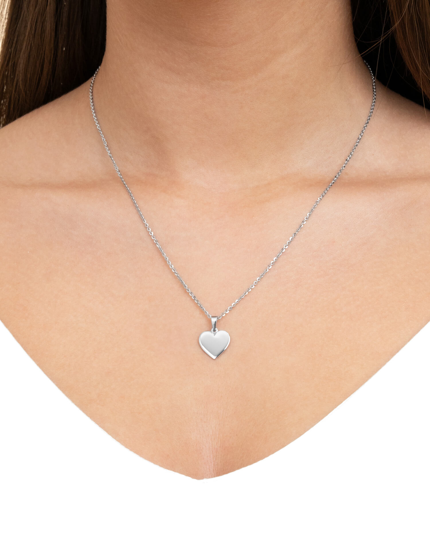 Coordinates heart necklace engraving plate pendant 12mm