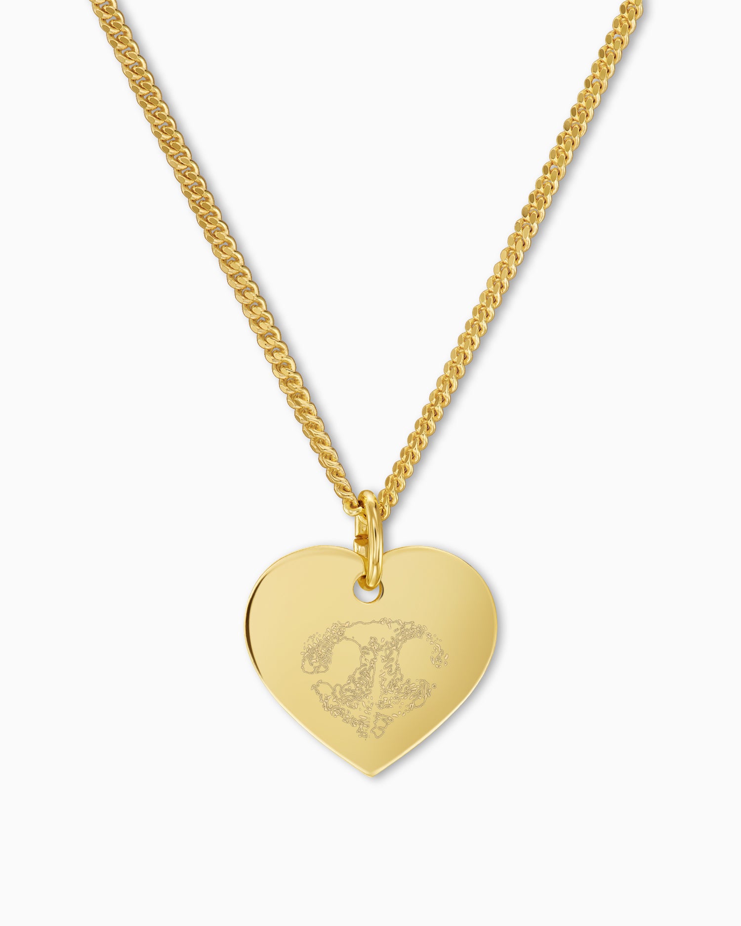 Nose print heart necklace engraving plate pendant 13mm