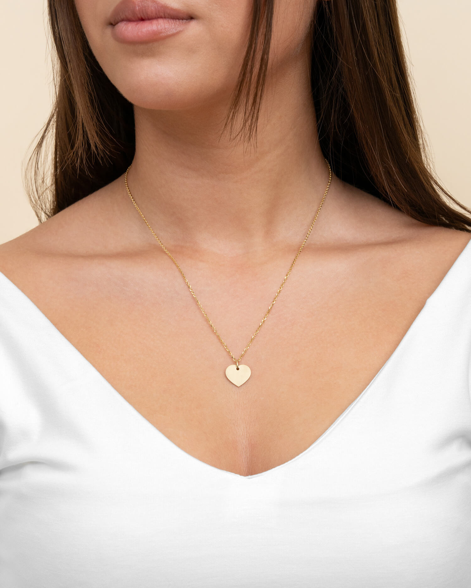 Nose print heart necklace engraving plate pendant 13mm