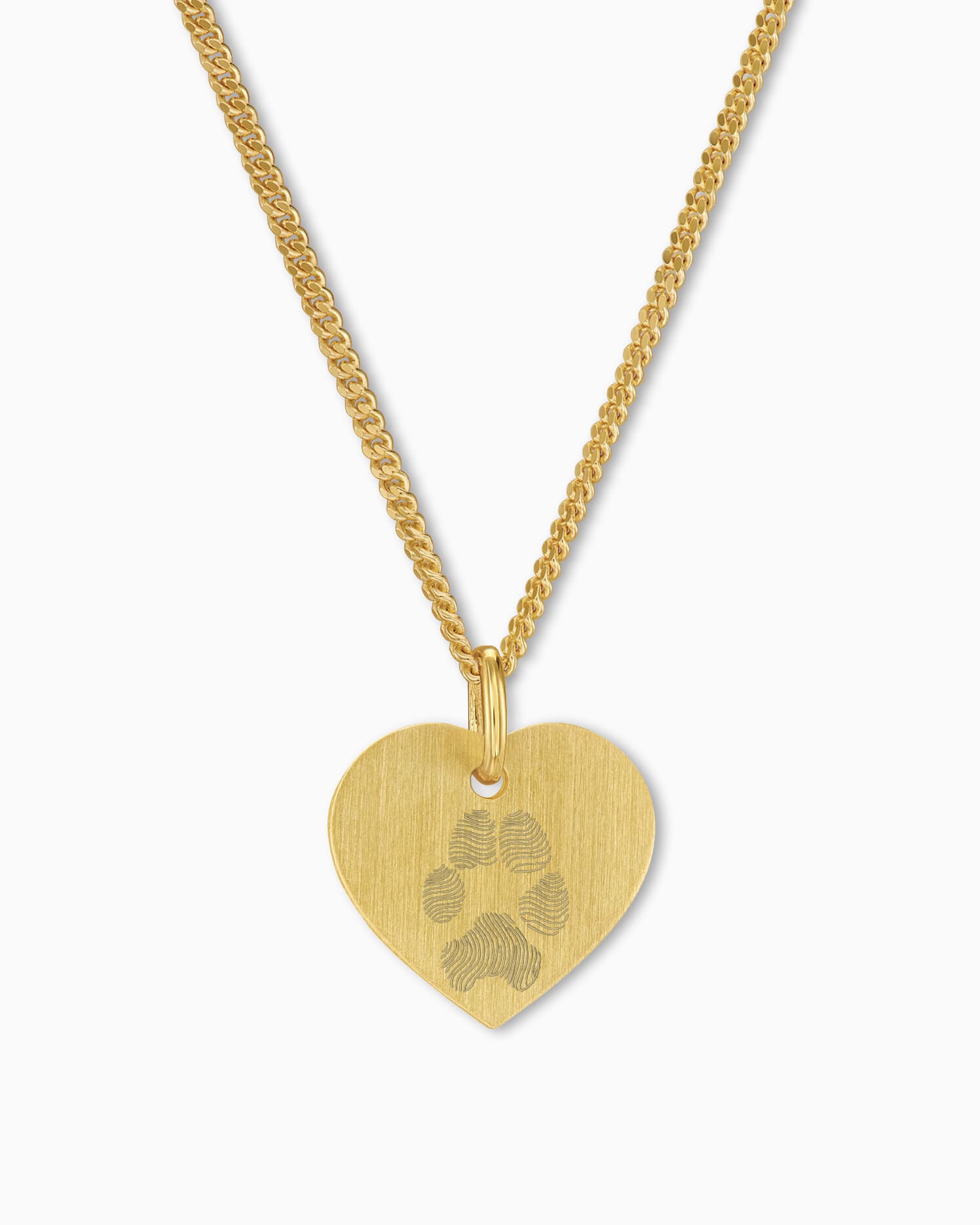 Paw print heart necklace engraving plate pendant 13mm