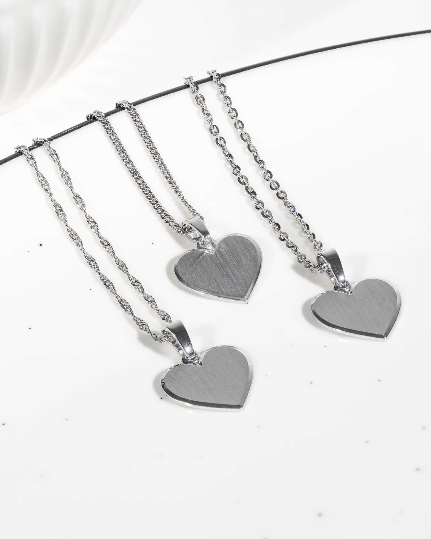 Handprint heart necklace engraving plate pendant 12mm