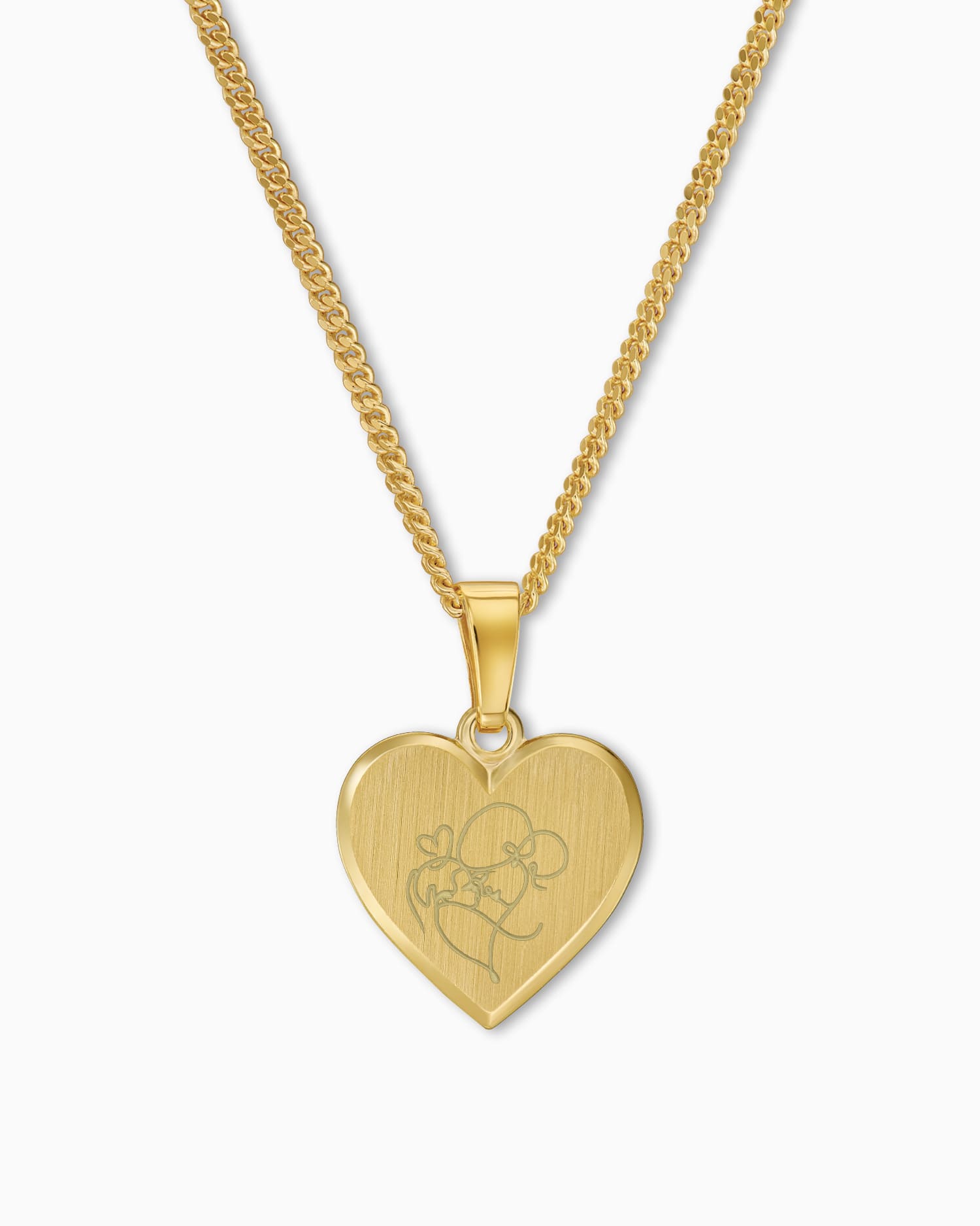 Graphic uploud heart necklace engraving plate pendant 12mm