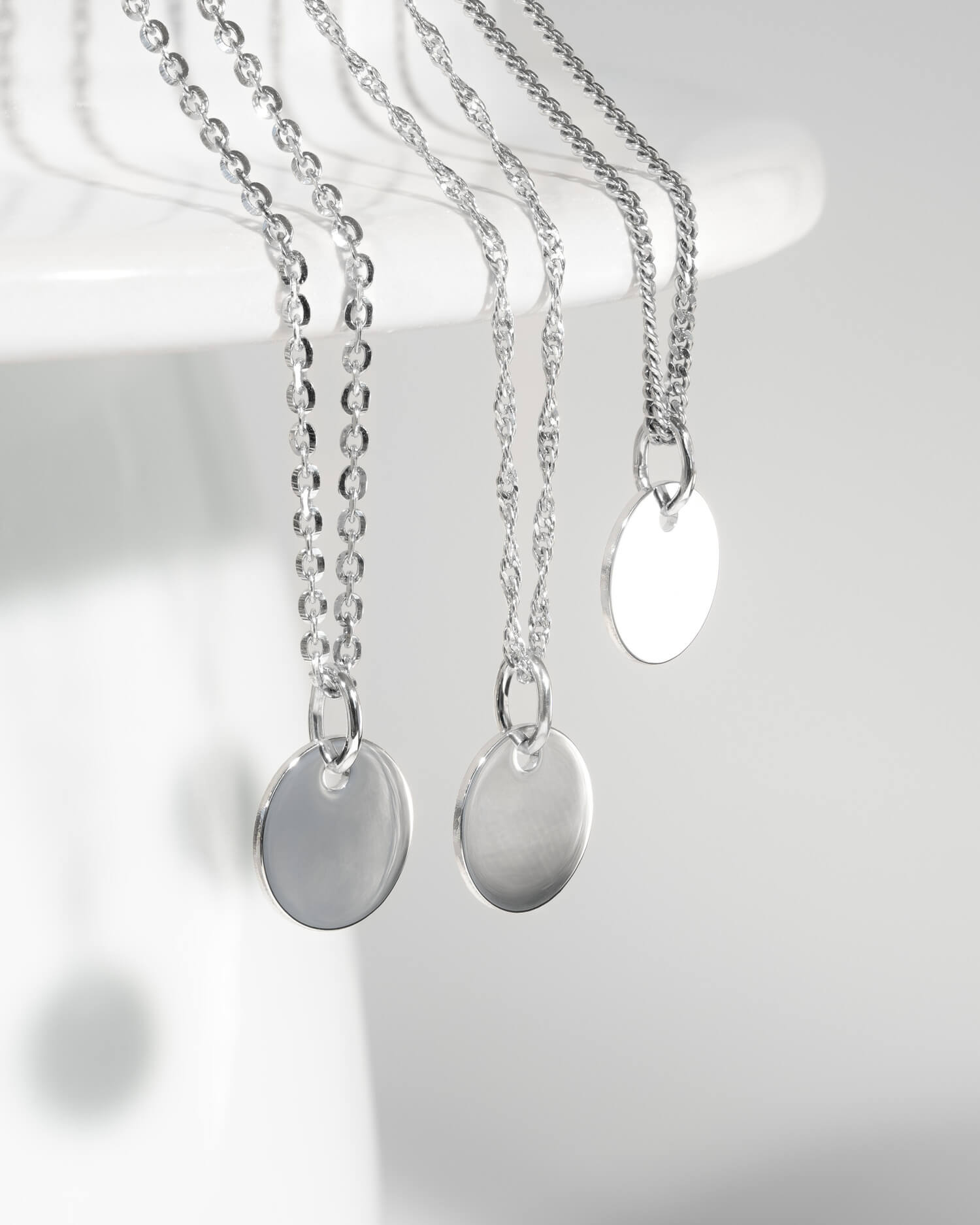 Engraving plate necklace pendant round 10mm