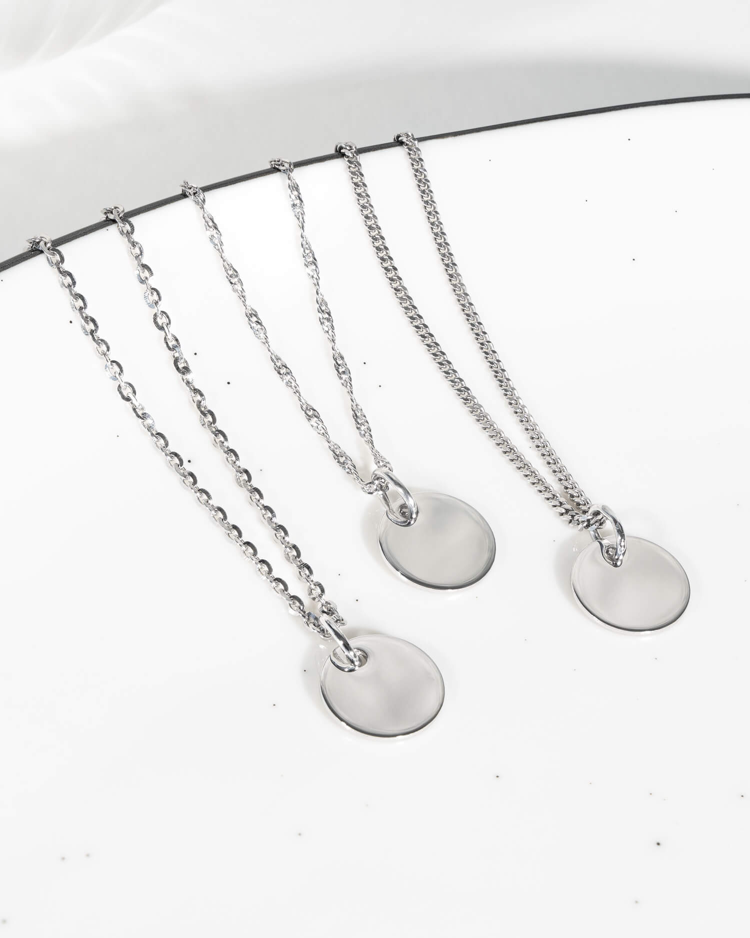 Engraving plate necklace pendant round 10mm