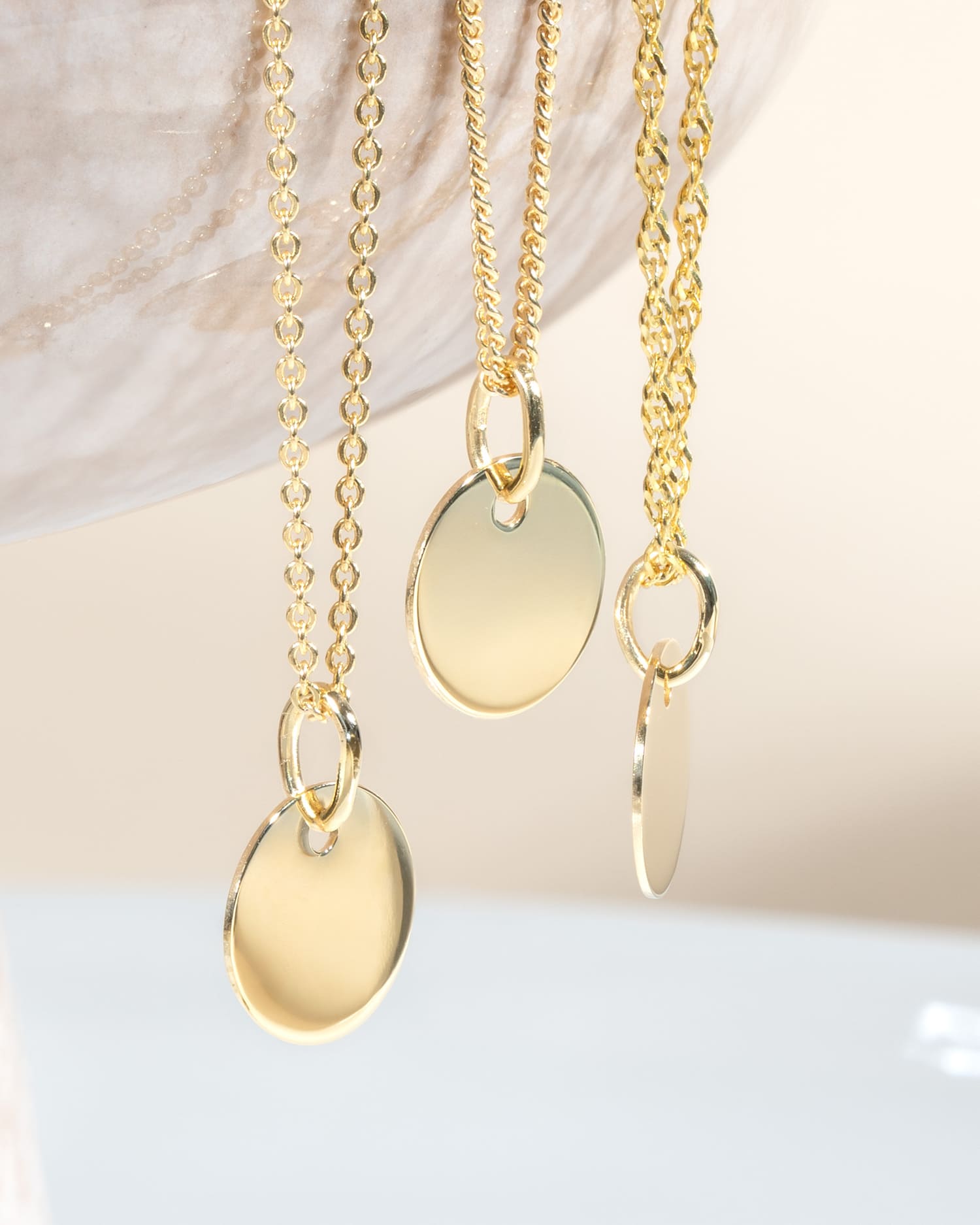 Engraving plate necklace pendant round 10mm