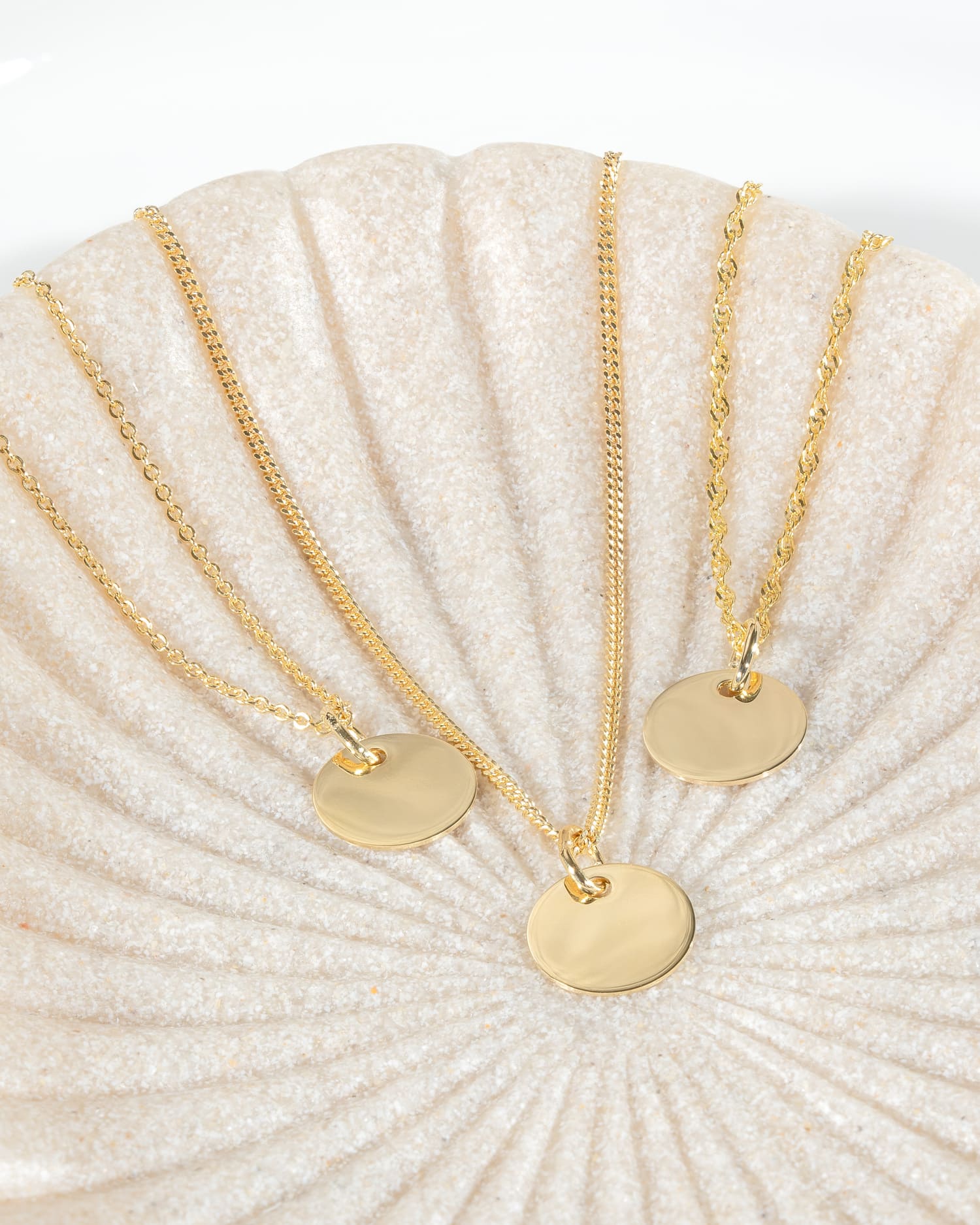 Engraving plate necklace pendant round 10mm