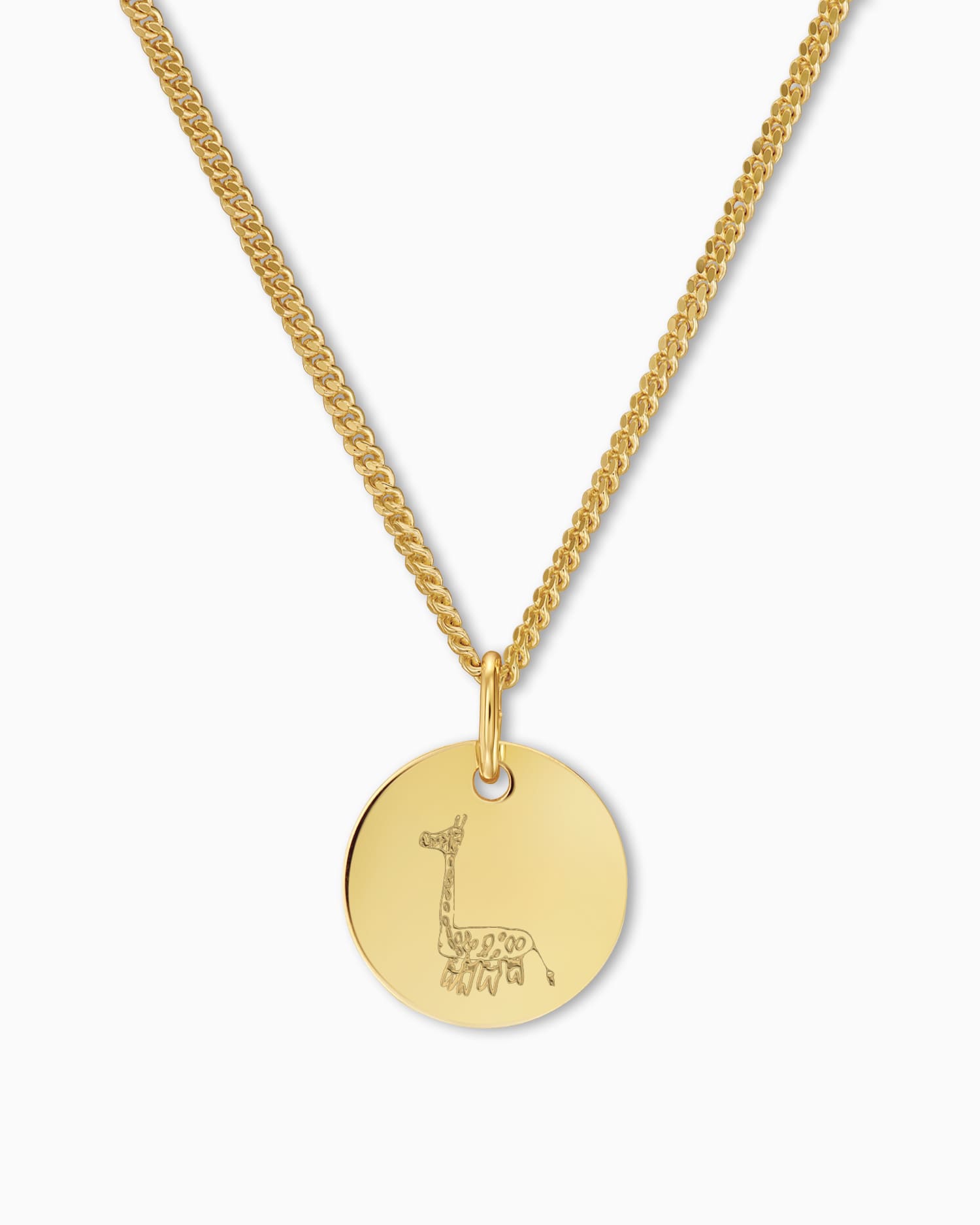 Own drawing engraving plate necklace pendant round 12mm