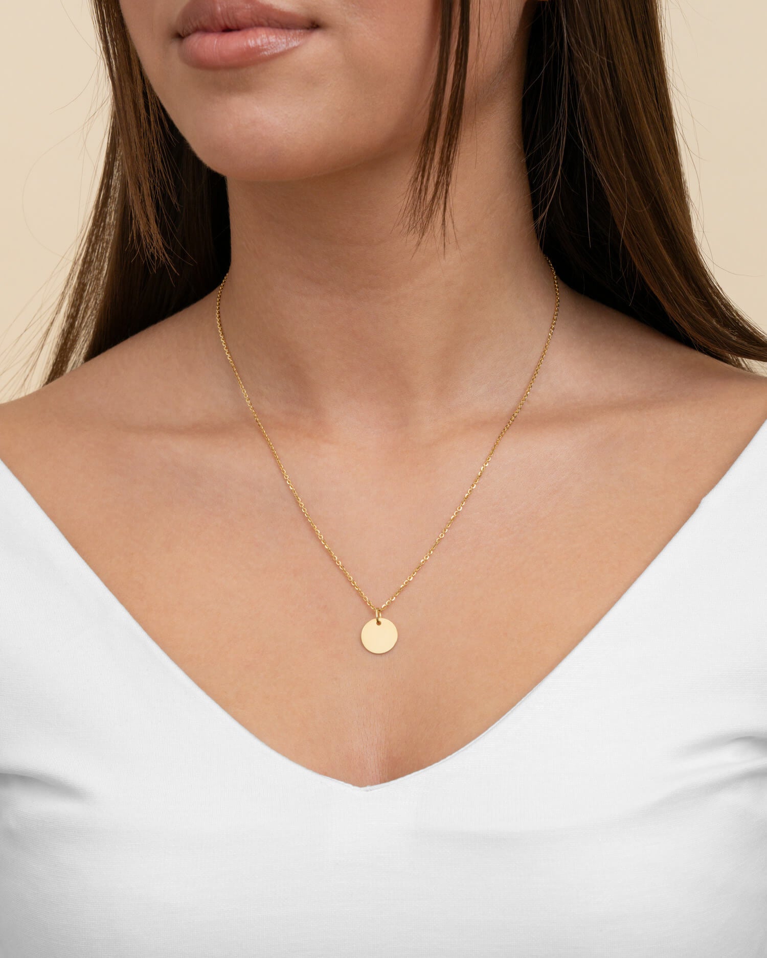 Handprint engraving plates necklace pendant round 12mm