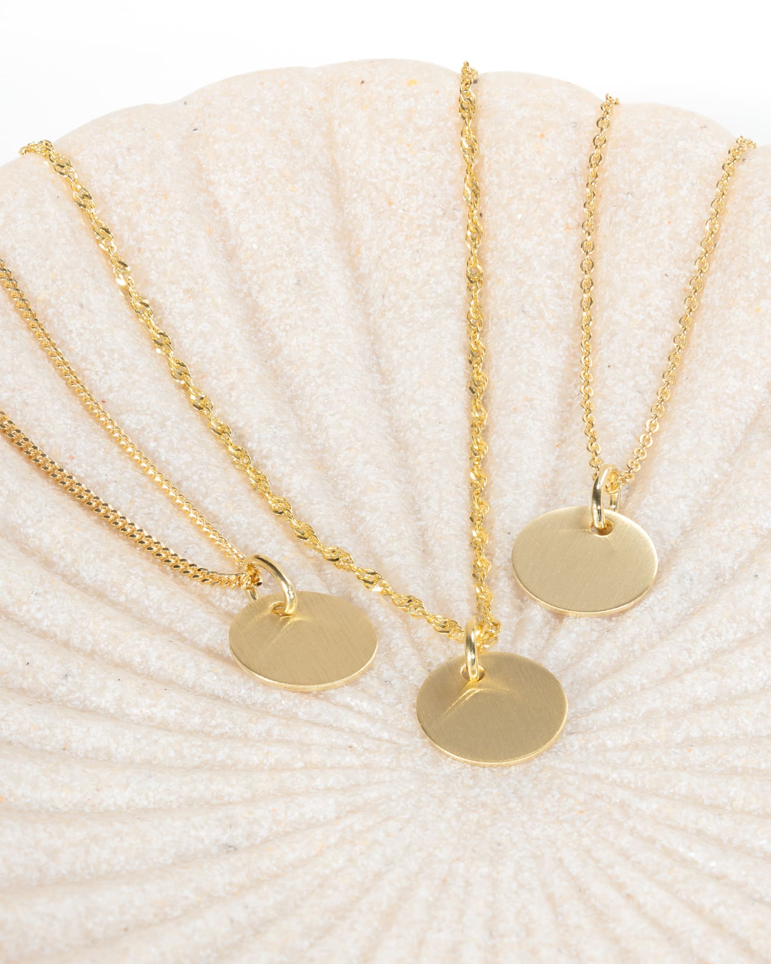 Engraving plate necklace pendant round 10mm