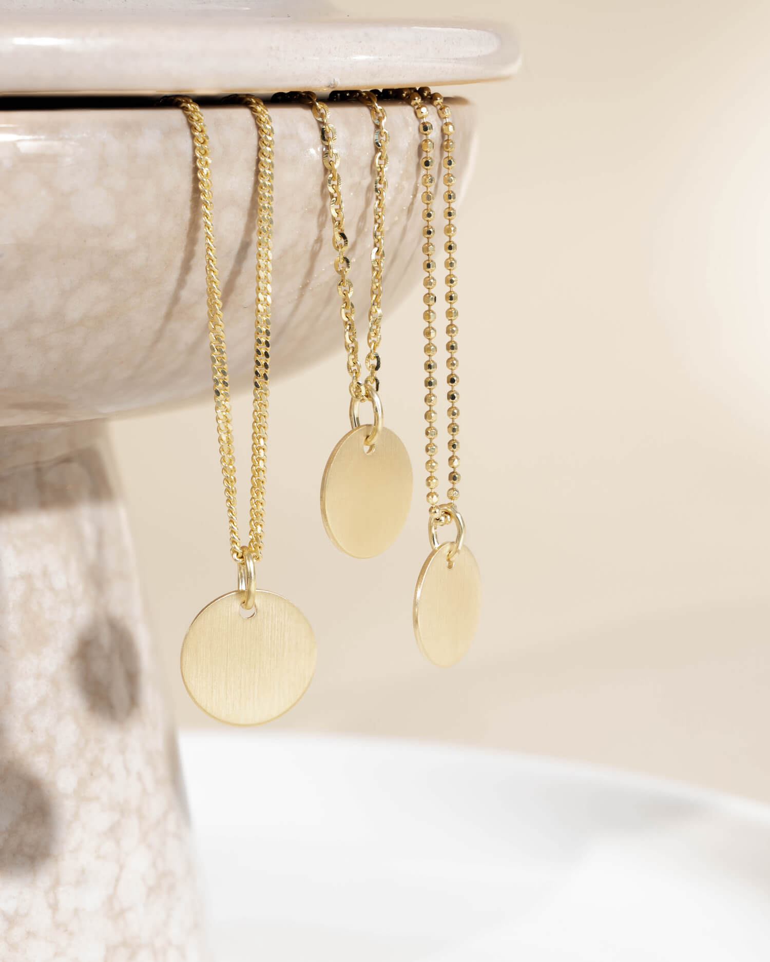 Coordinates engraving plates necklace pendant round 12mm