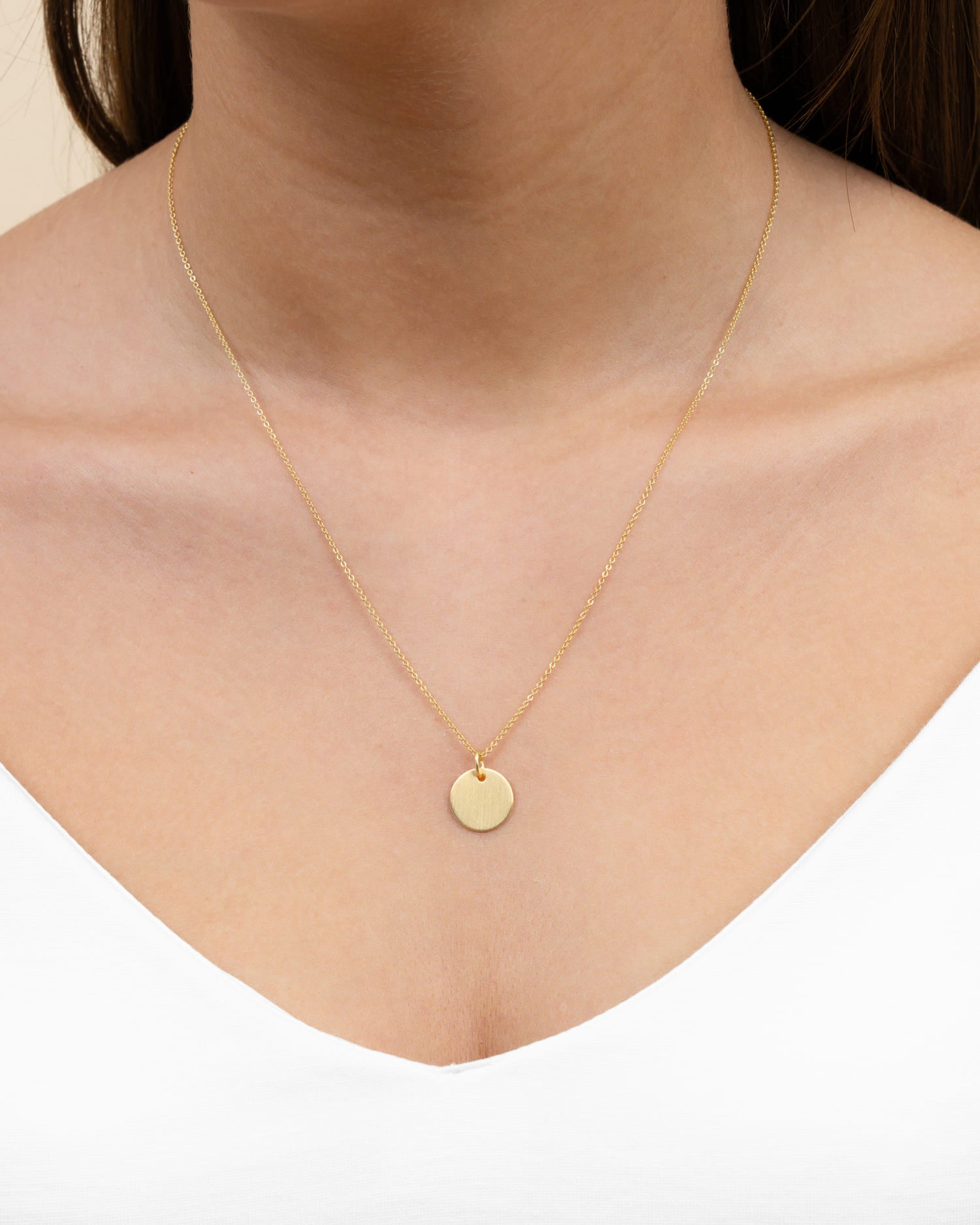 Coordinates engraving plates necklace pendant round 12mm