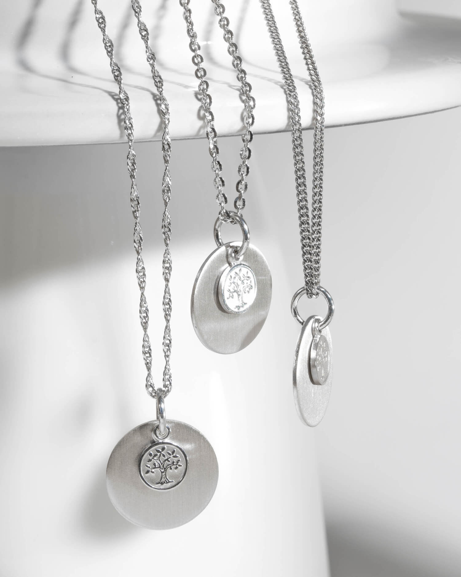 Engraving plates necklace pendant tree of life 12mm