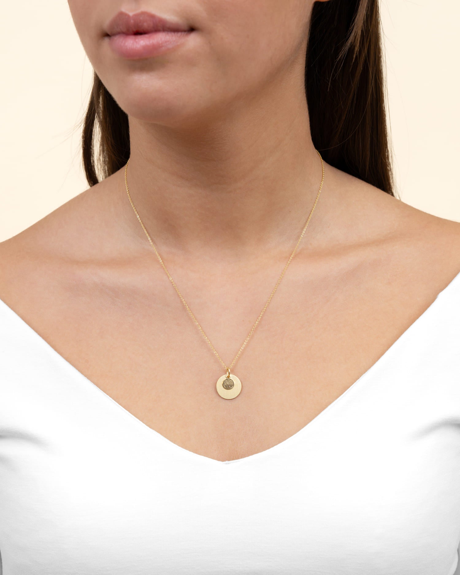 Engraving plates necklace pendant tree of life 12mm