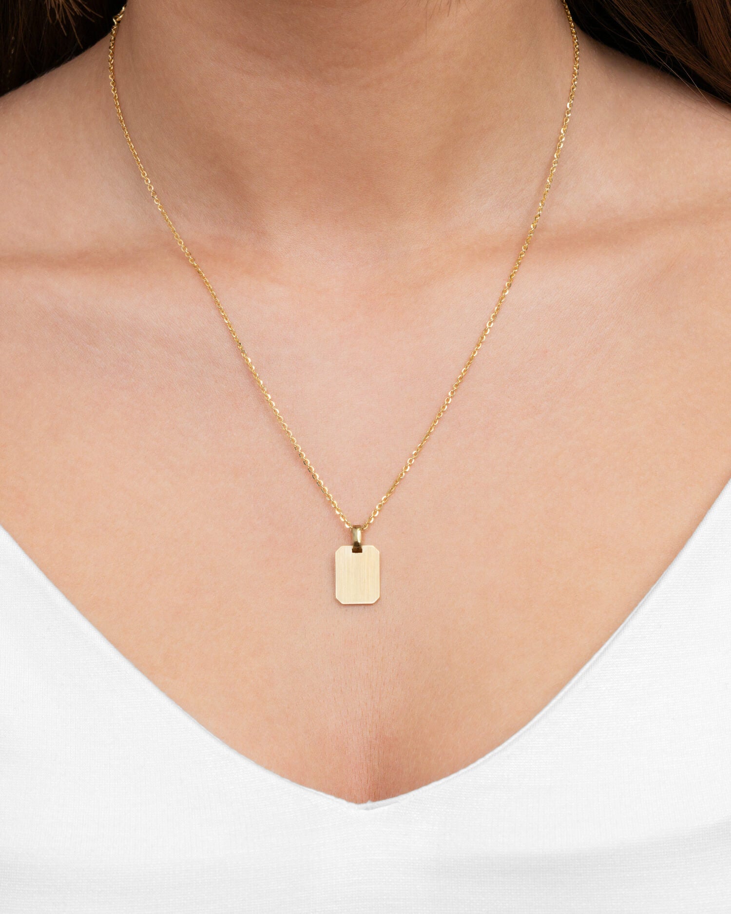 Handwriting Uploud Engraving Plates Necklace Pendant Square