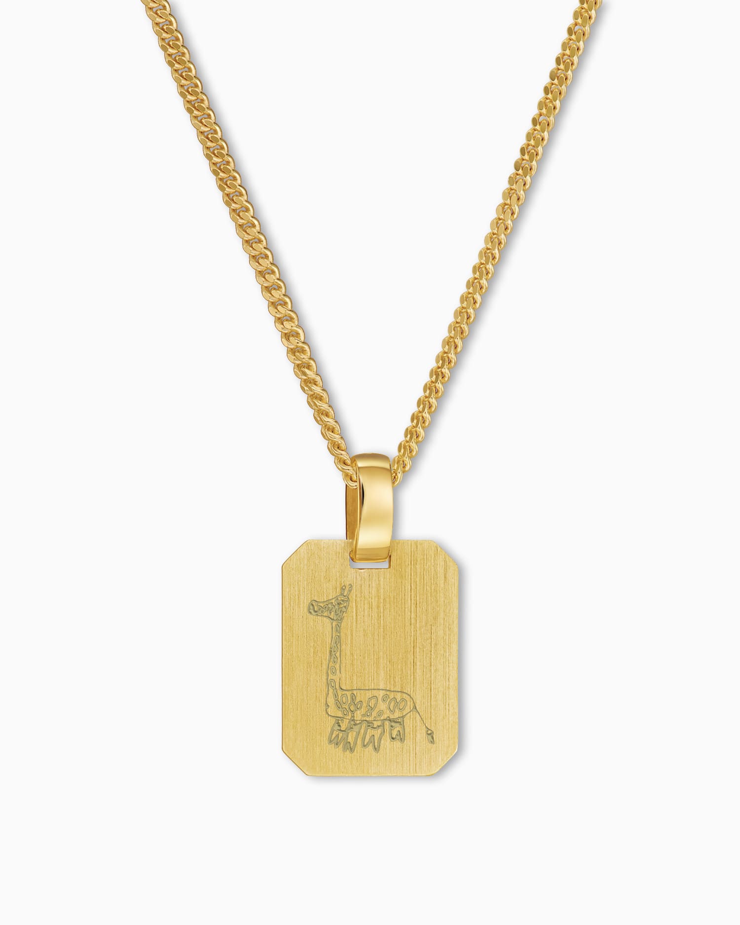 Own drawing Engraving plates Necklace Pendant Square