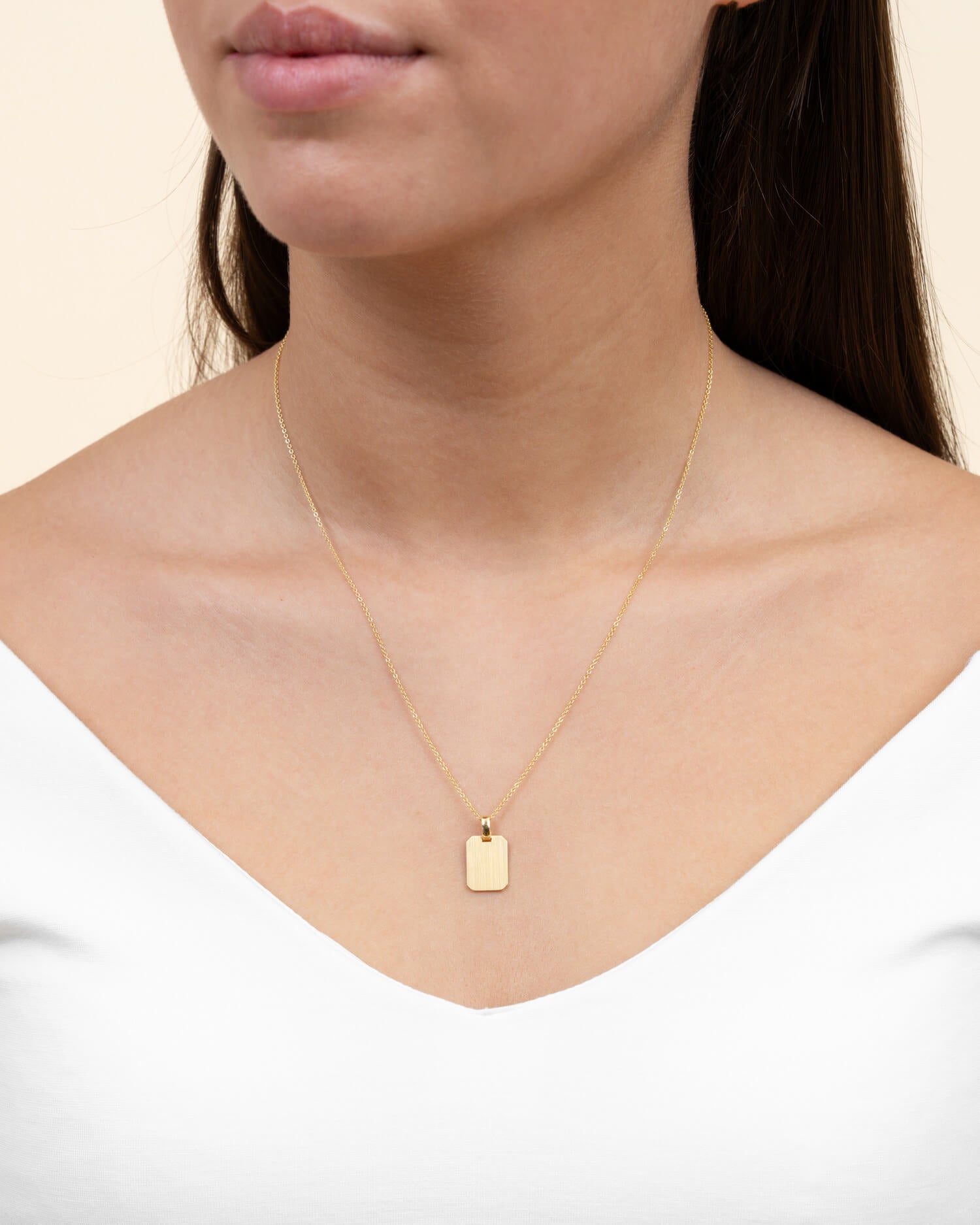 Graphic uploud engraving plates necklace pendant square