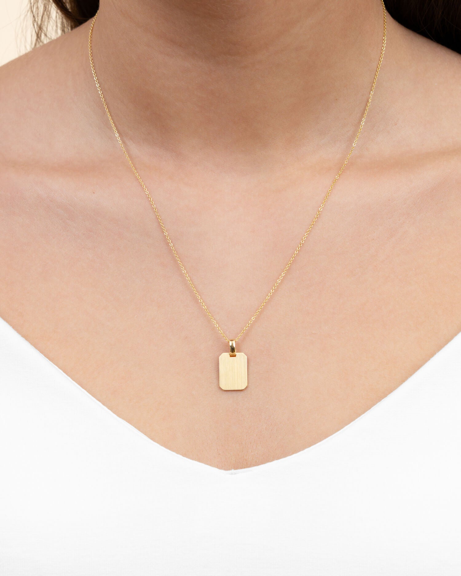 Paw print engraving plates necklace pendant square