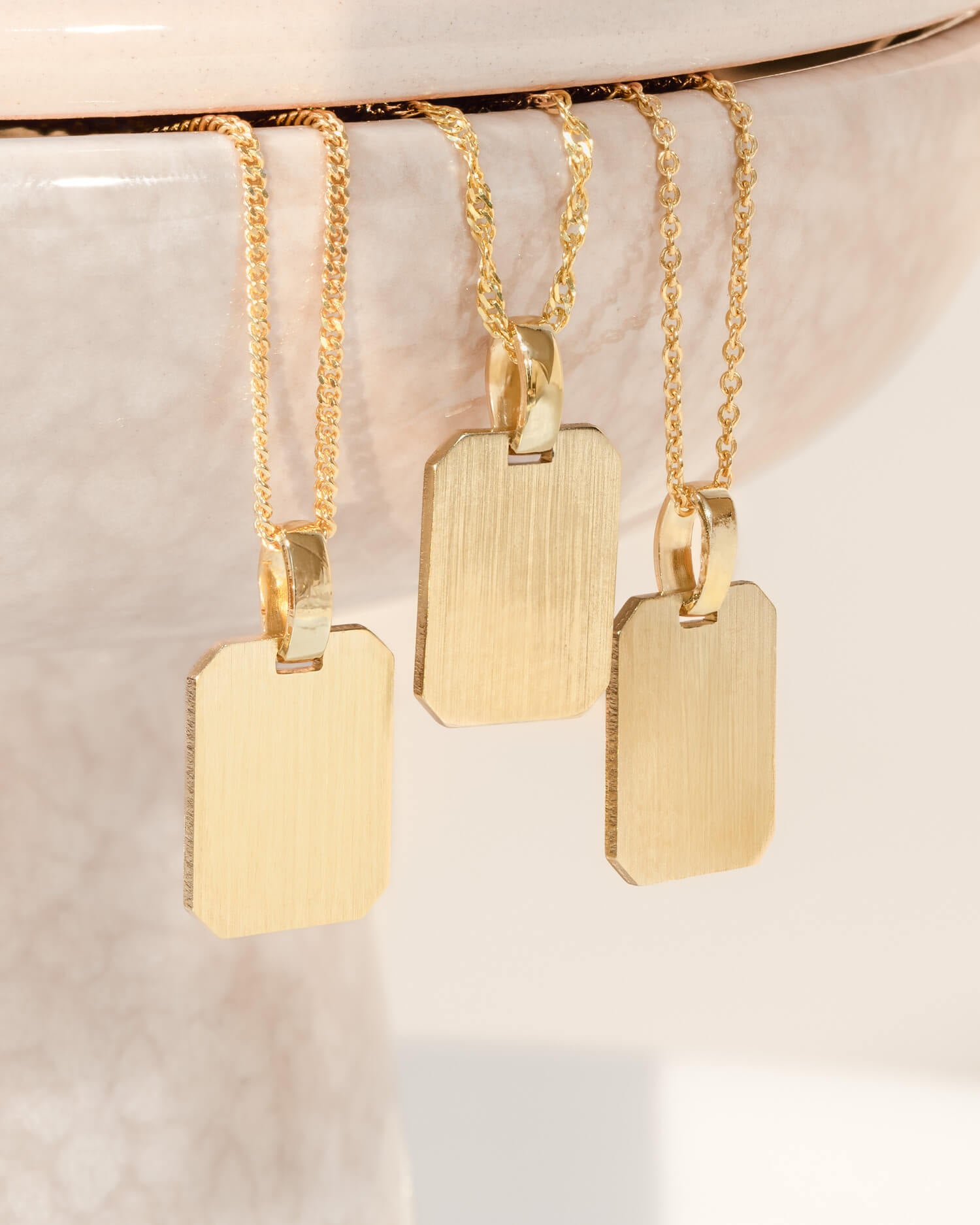 Coordinates engraving plates necklace pendant square