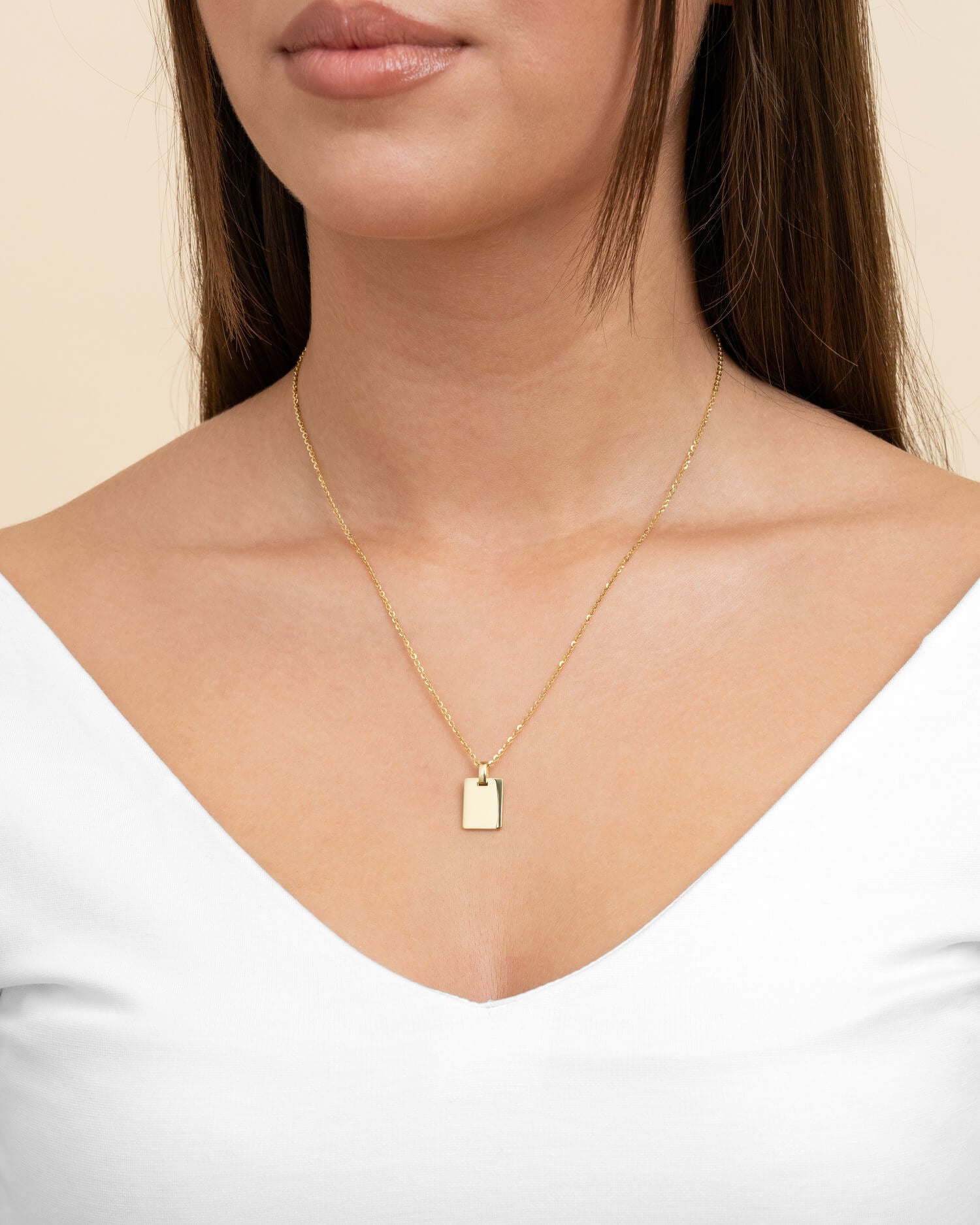 Engraving plates necklace pendant square