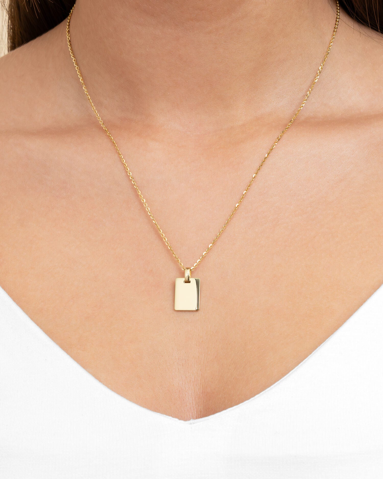 Handwriting Uploud Engraving Plates Necklace Pendant Square