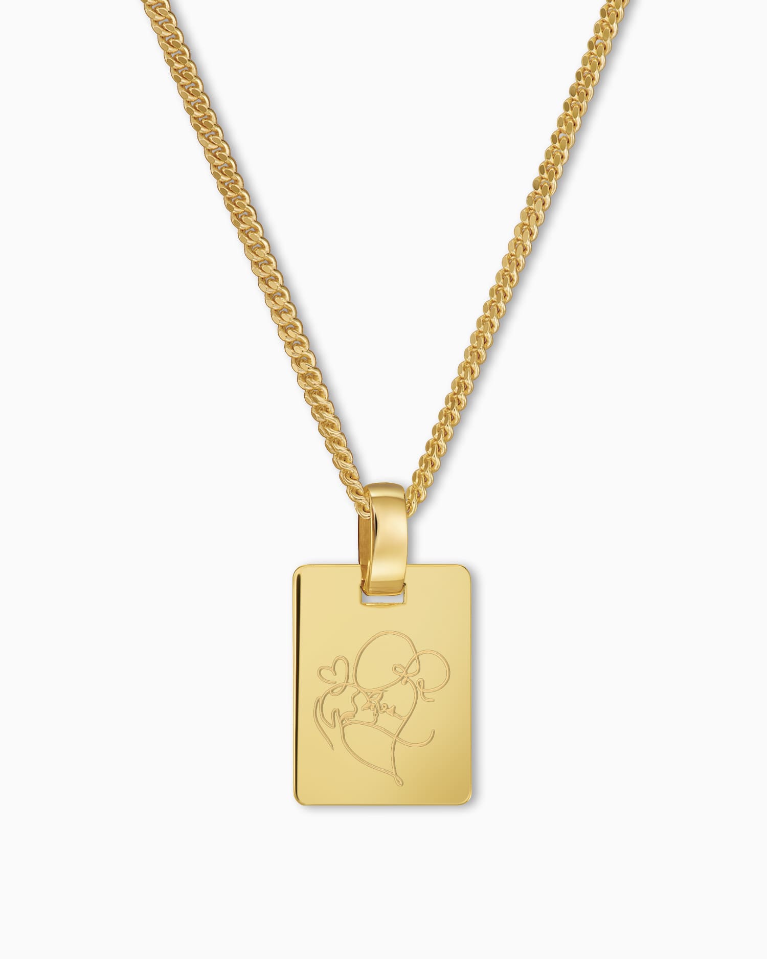 Graphic uploud engraving plates necklace pendant square