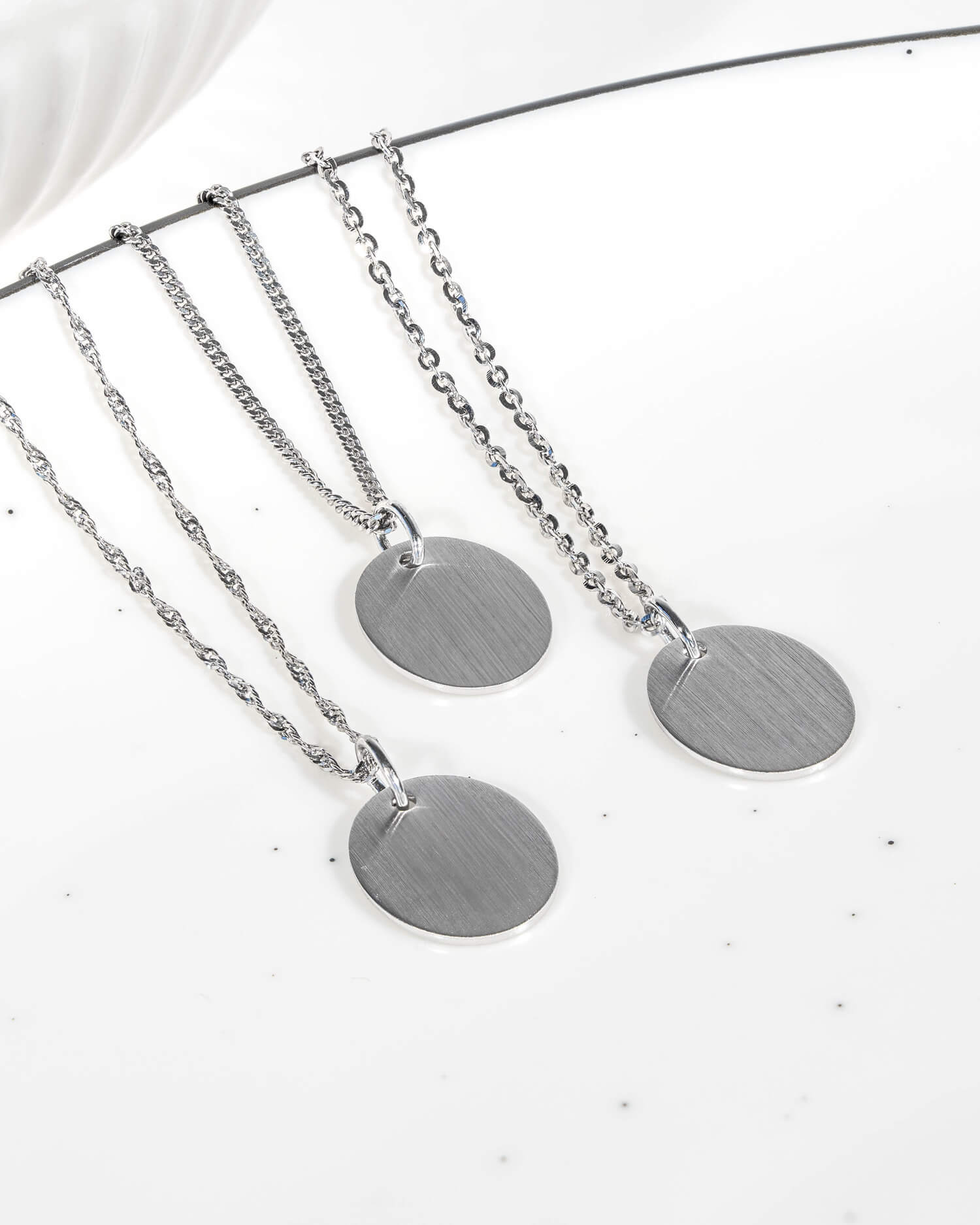 Handprint engraving plates necklace pendant oval